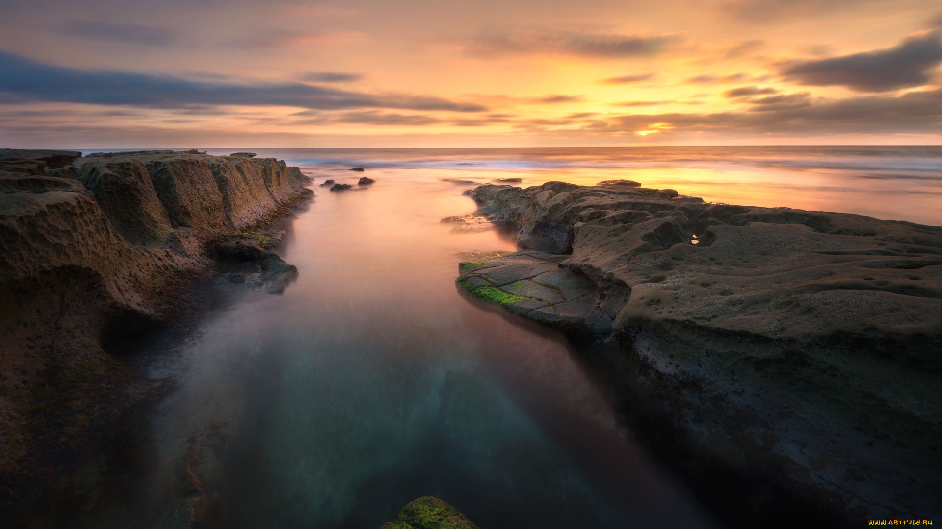 природа, побережье, простор