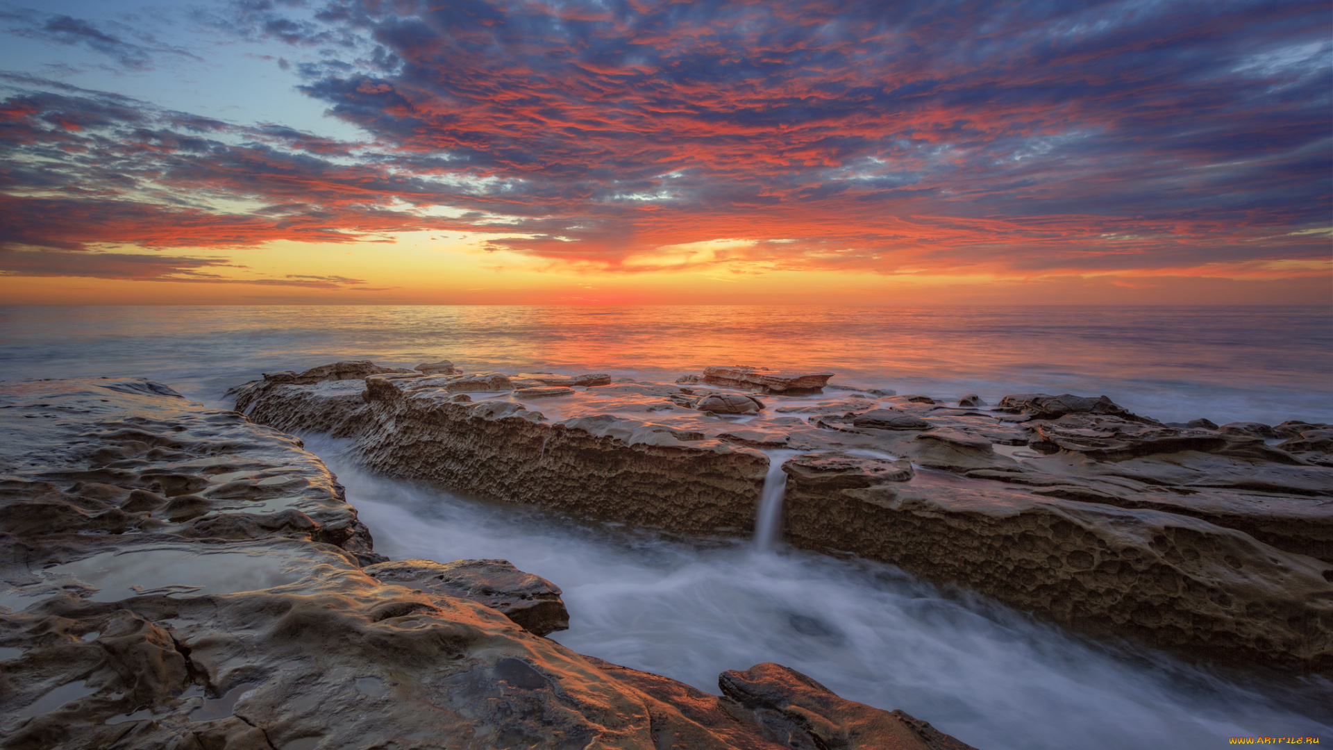 природа, побережье, простор