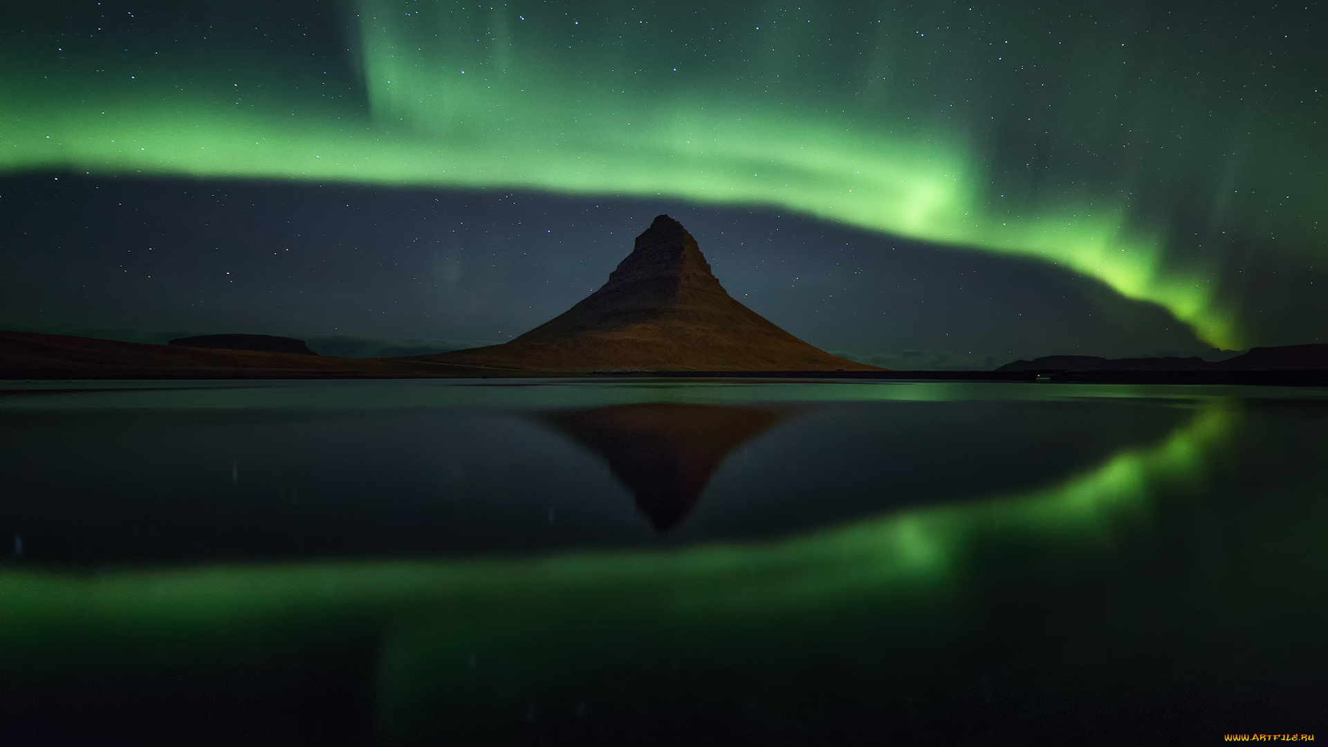 природа, северное, сияние, простор