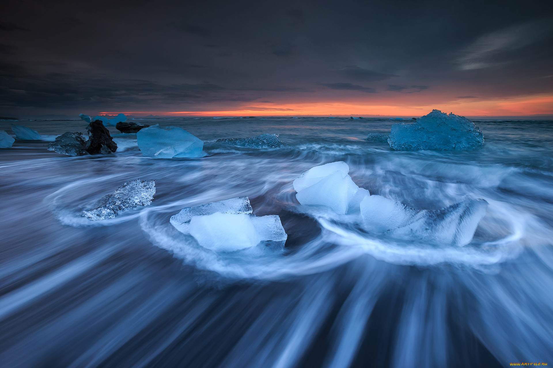 природа, айсберги, и, ледники, простор