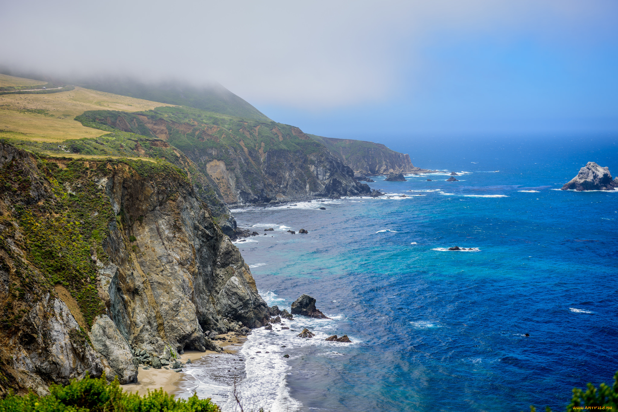 природа, побережье, простор