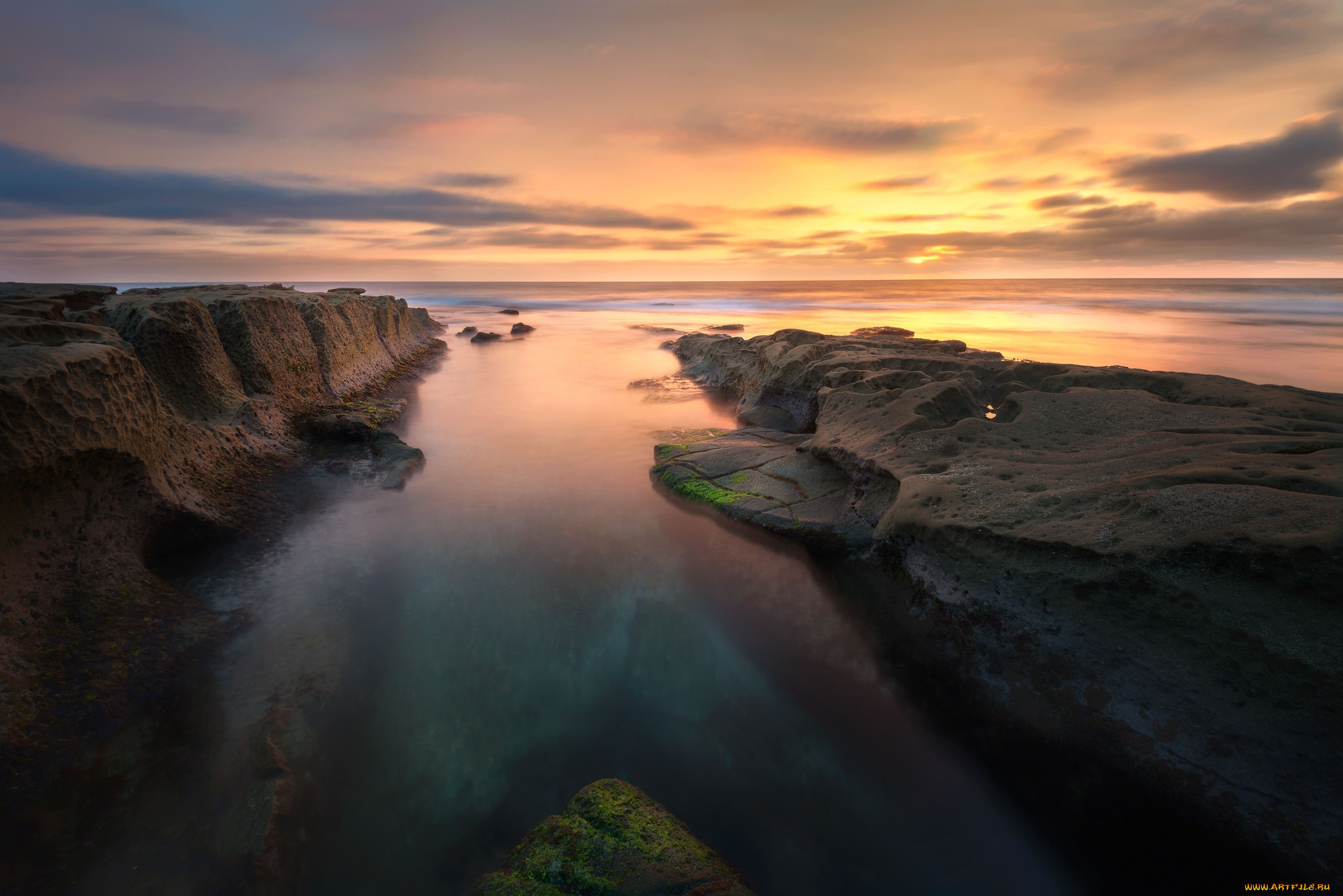 природа, побережье, простор