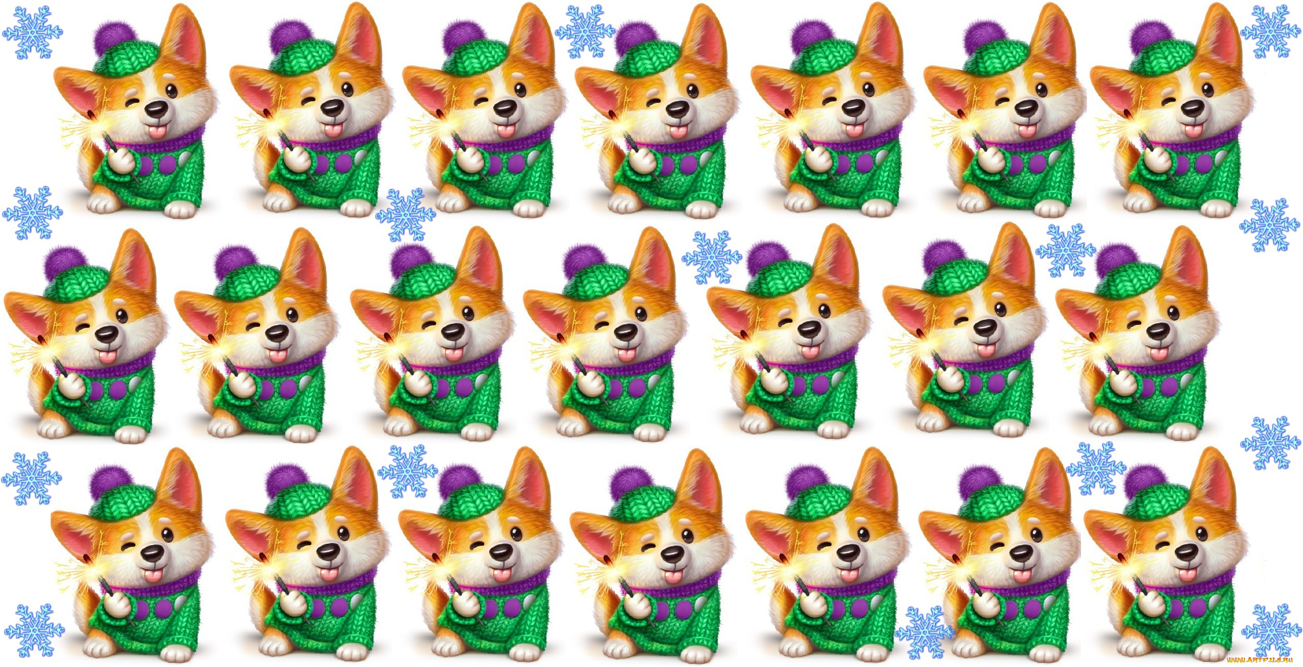 праздничные, рисованные, праздник, арт, зима, бенгальский, огонь, детская, настроение, новый, год, собачка, снежинка