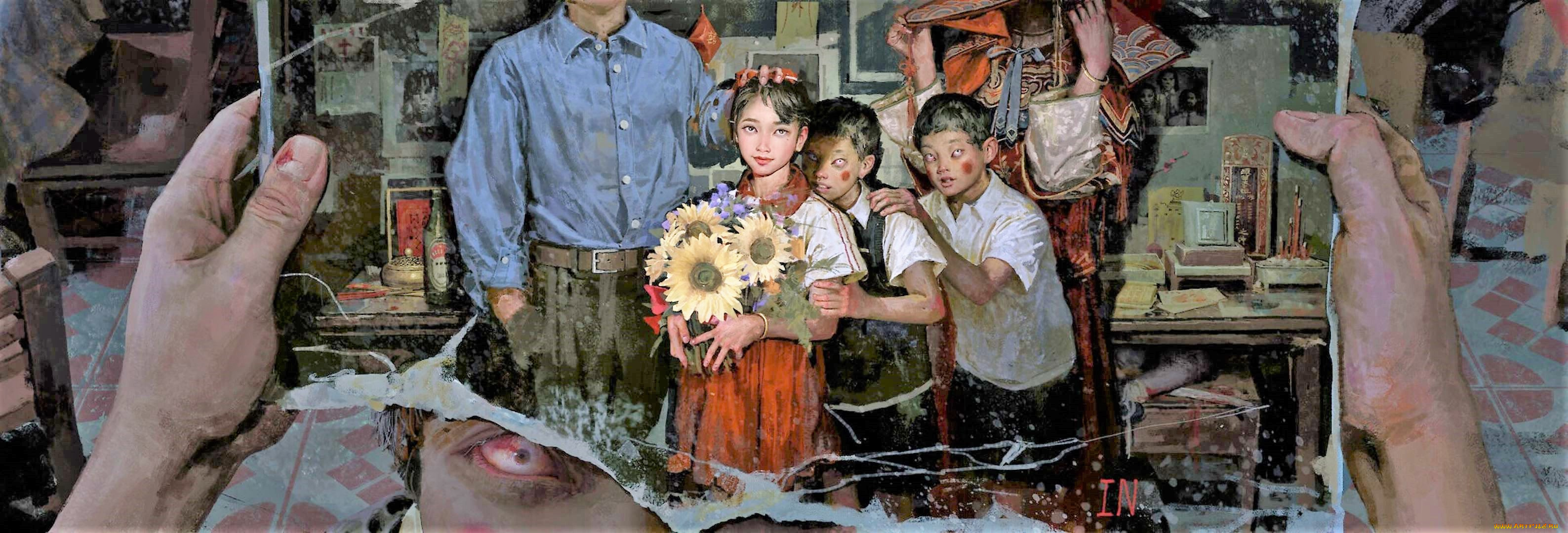 фэнтези, существа, руки, фотография, семья