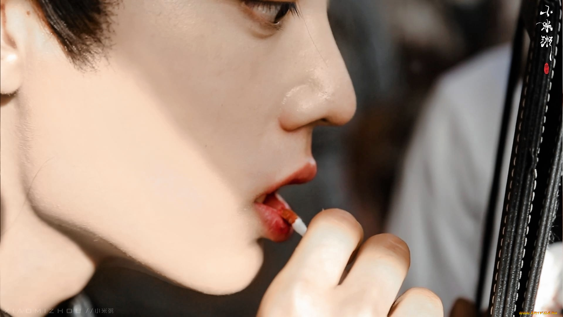 мужчины, xiao, zhan, лицо, образ, губы