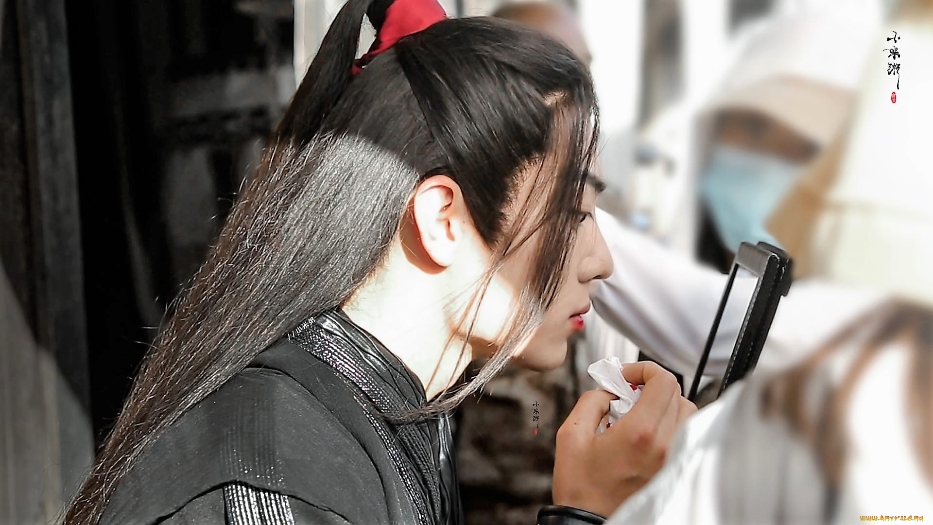 мужчины, xiao, zhan, лицо, образ, губы