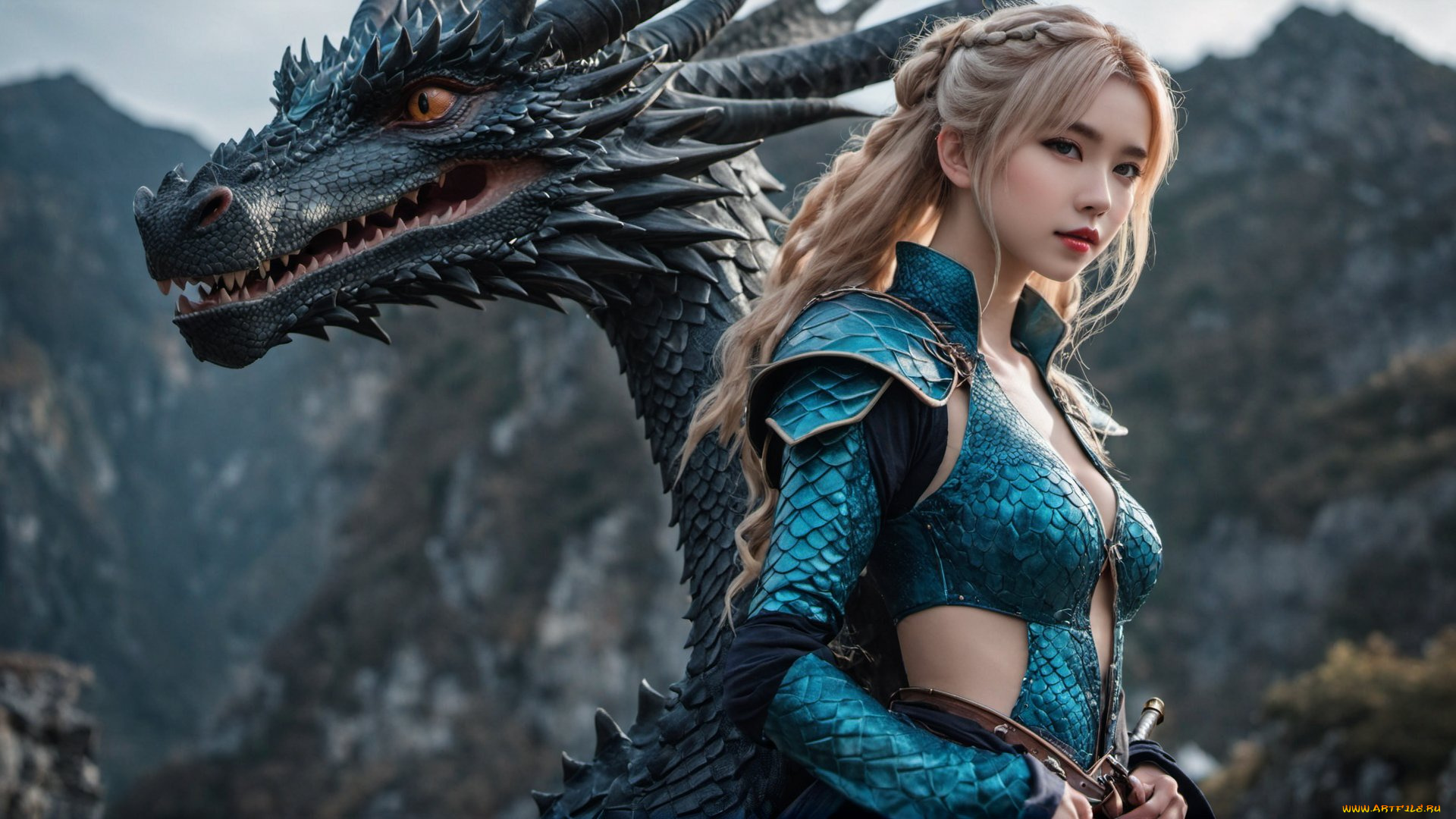 3д, графика, фантазия, , fantasy, нейросети, графика, нейроарт, ai, art, нейронные, сети, рисунки, нейро, искусство, девушка, дракон