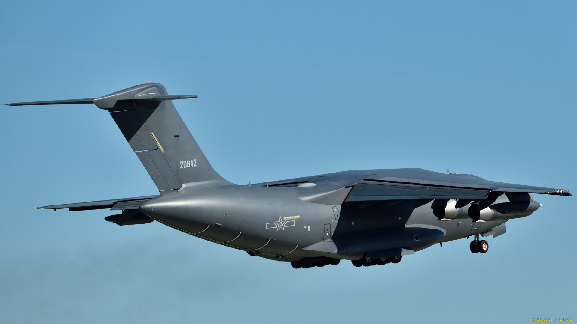 авиация, военно-транспортные, самолёты, ввс, китая, военный, самолет, военная, техника, простой, фон, полет, минимализм, небо, хian, y20, plaaf