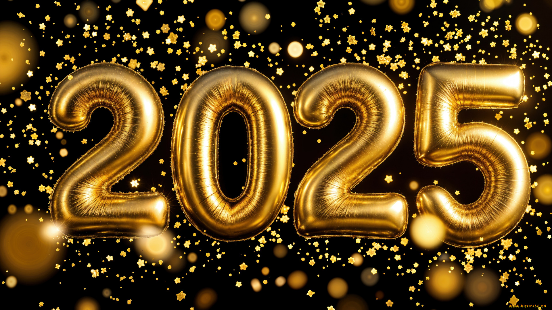 праздничные, -, разное, , новый, год, 2025, воздушные, шары, из, фольги, золотые, буквы, конфетти, новый, год, празднование, нового, года