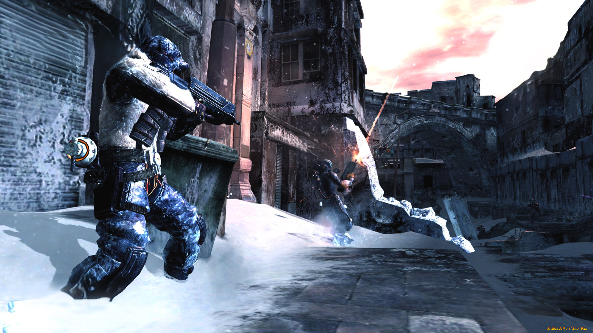 видео, игры, lost, planet, , extreme, condition, солдаты, оружие, город, снег