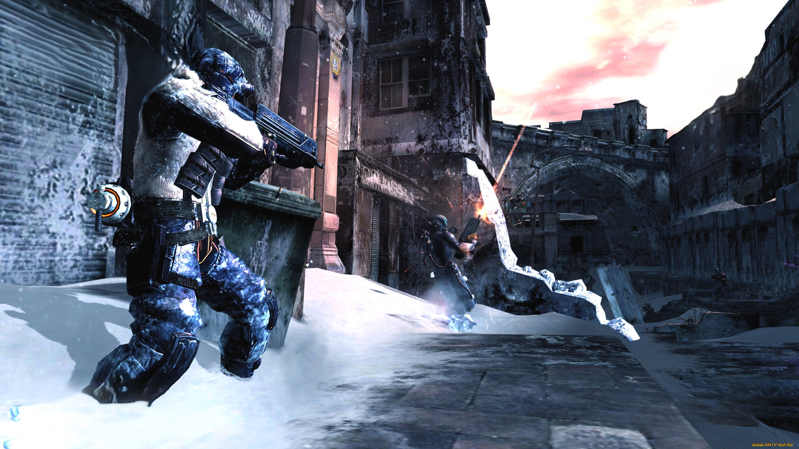 видео, игры, lost, planet, , extreme, condition, солдаты, оружие, город, снег