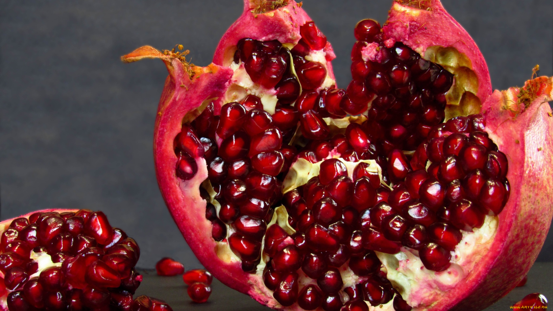 еда, гранат, фрукт, зерна