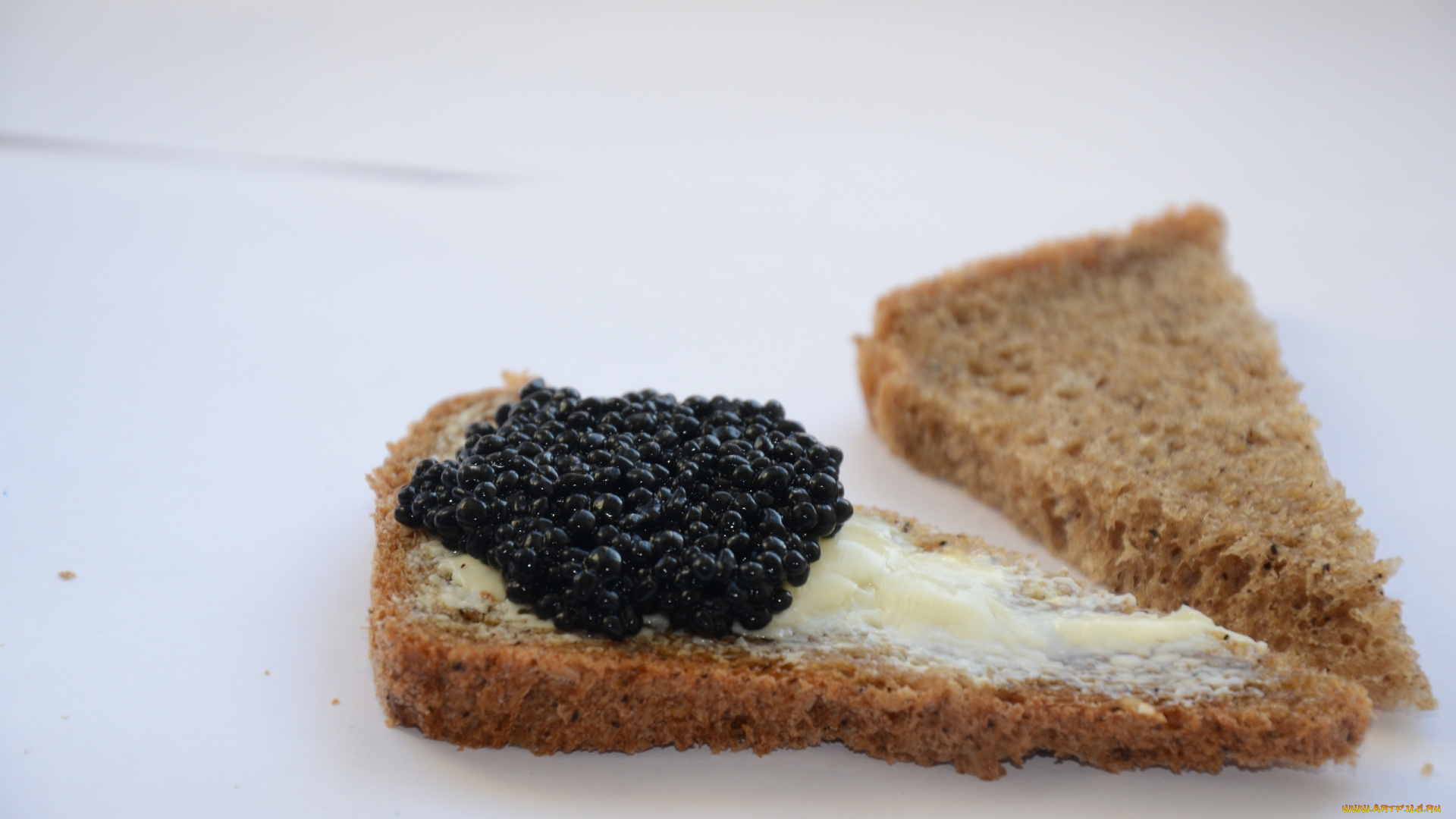 еда, икра, хлеб, черная, масло, бутерброд