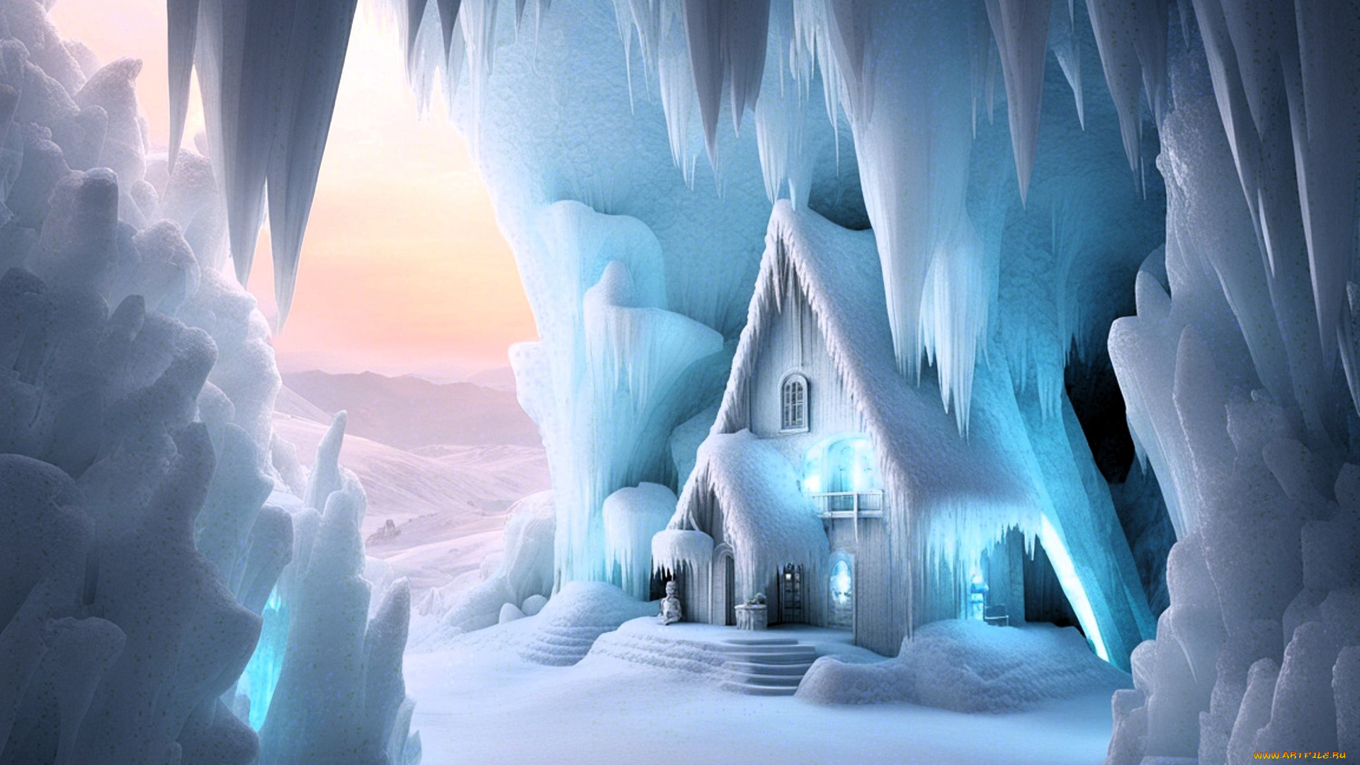фэнтези, иные, миры, , иные, времена, дом, лед, пещера, снег