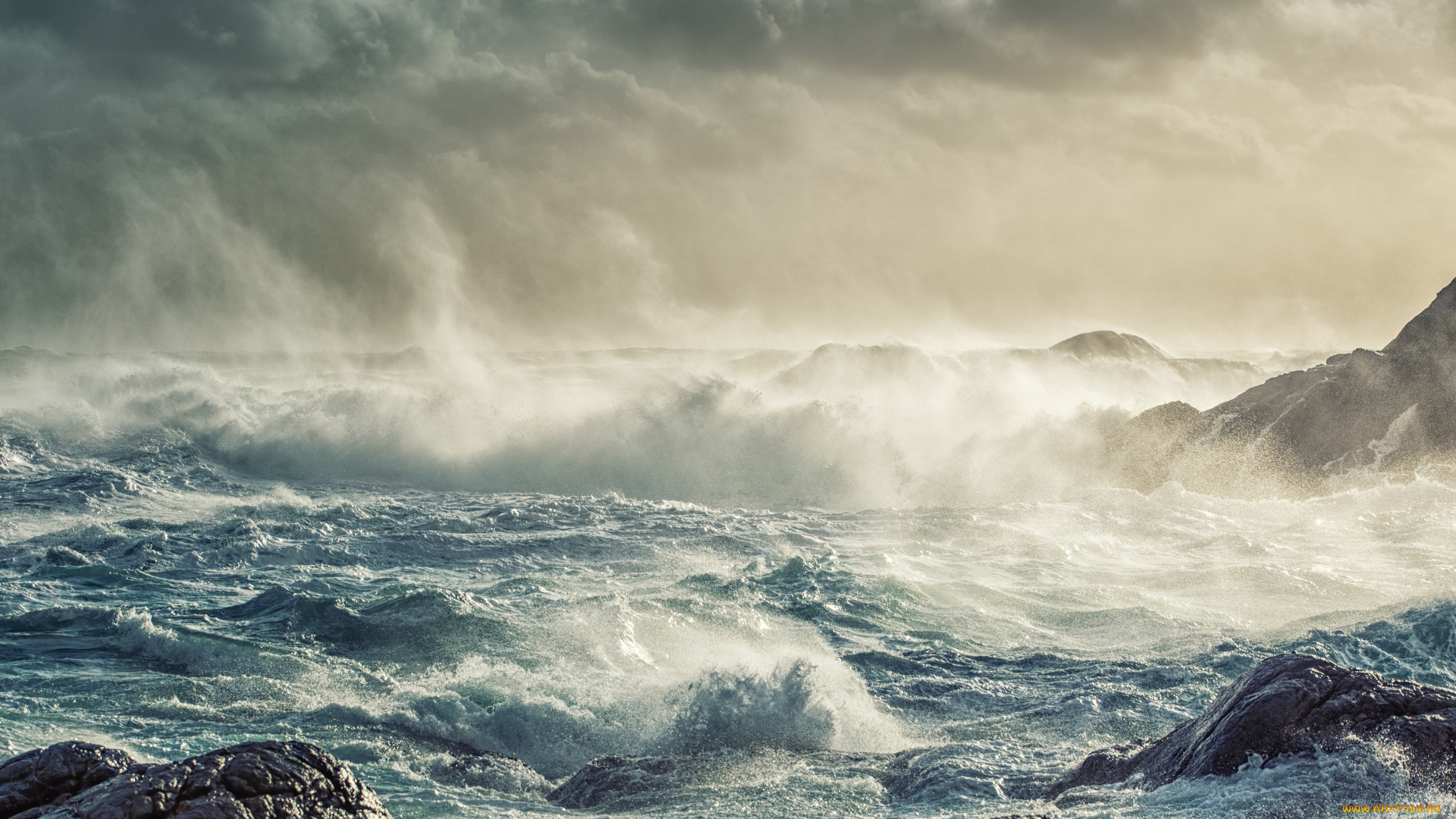 природа, побережье, океан