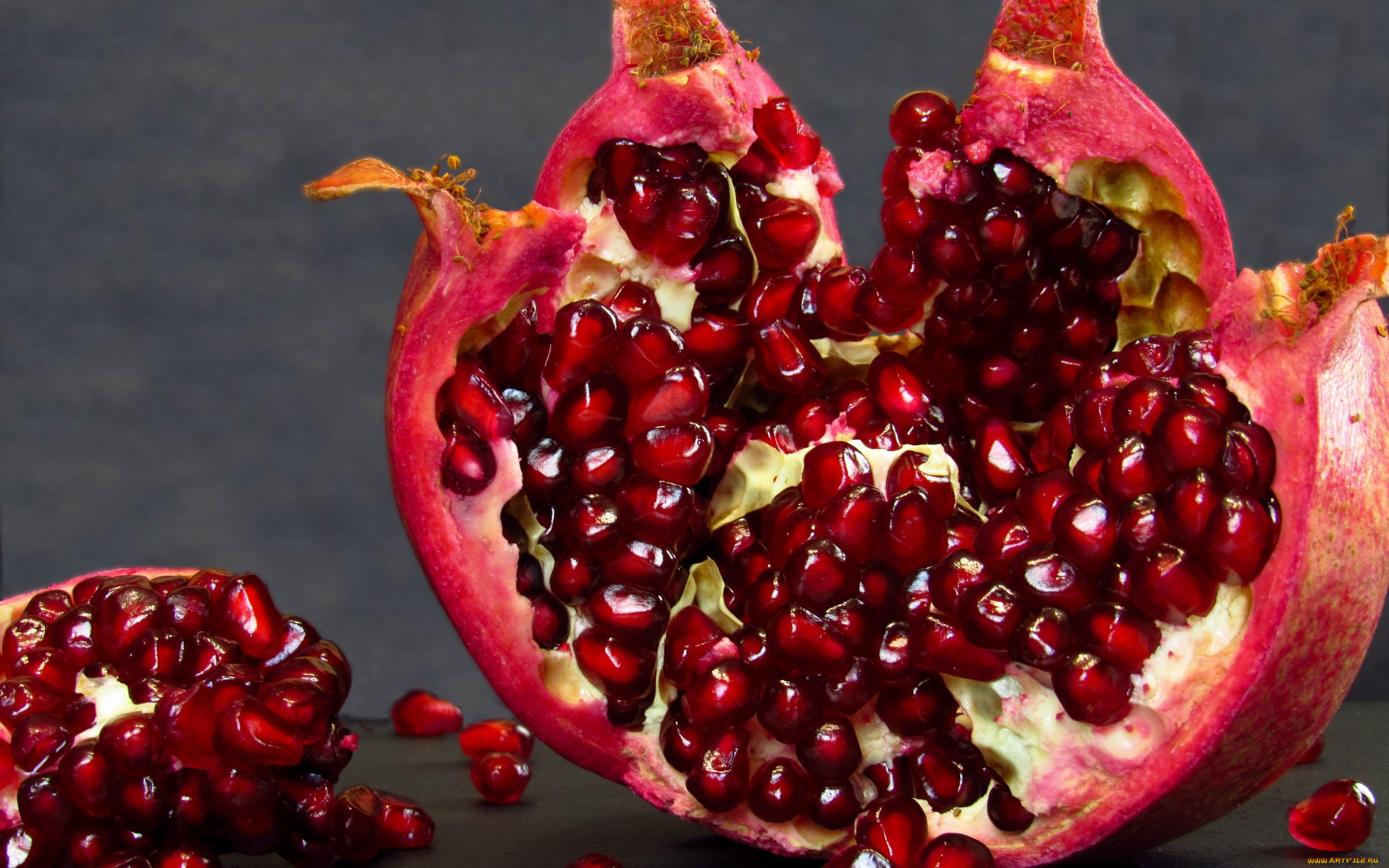 еда, гранат, фрукт, зерна