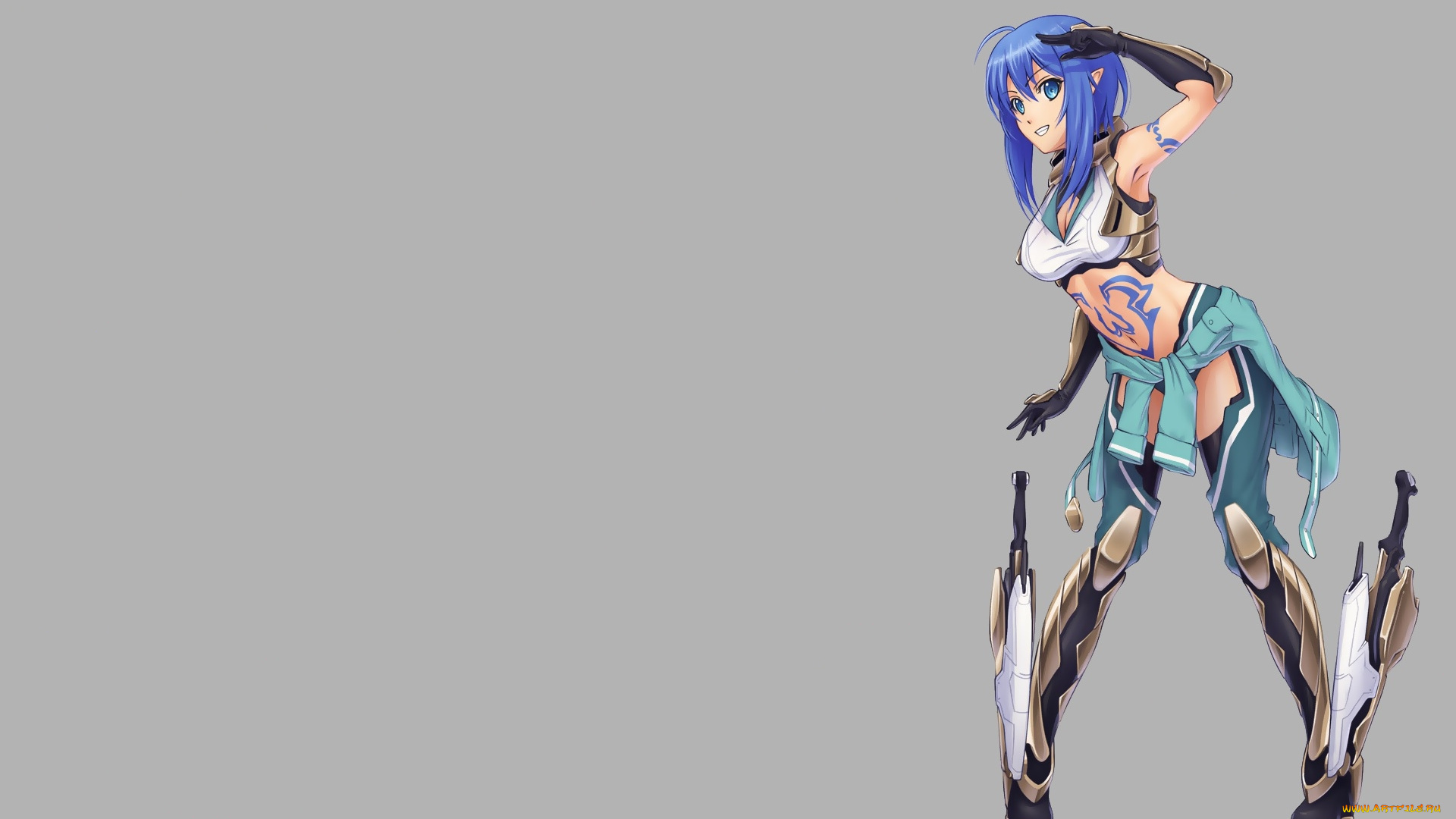 аниме, weapon, blood, technology, девушка