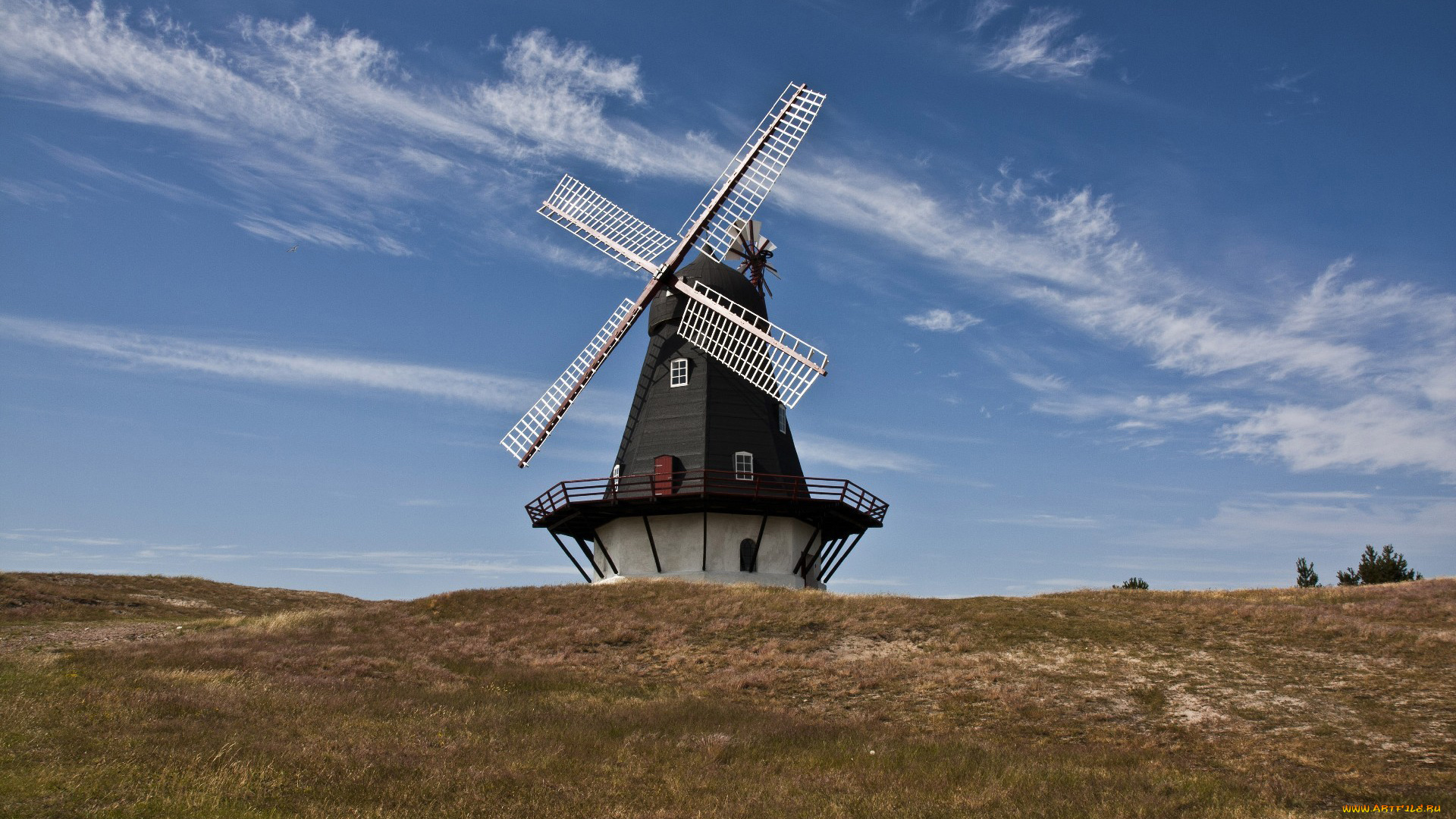 разное, мельницы, облака