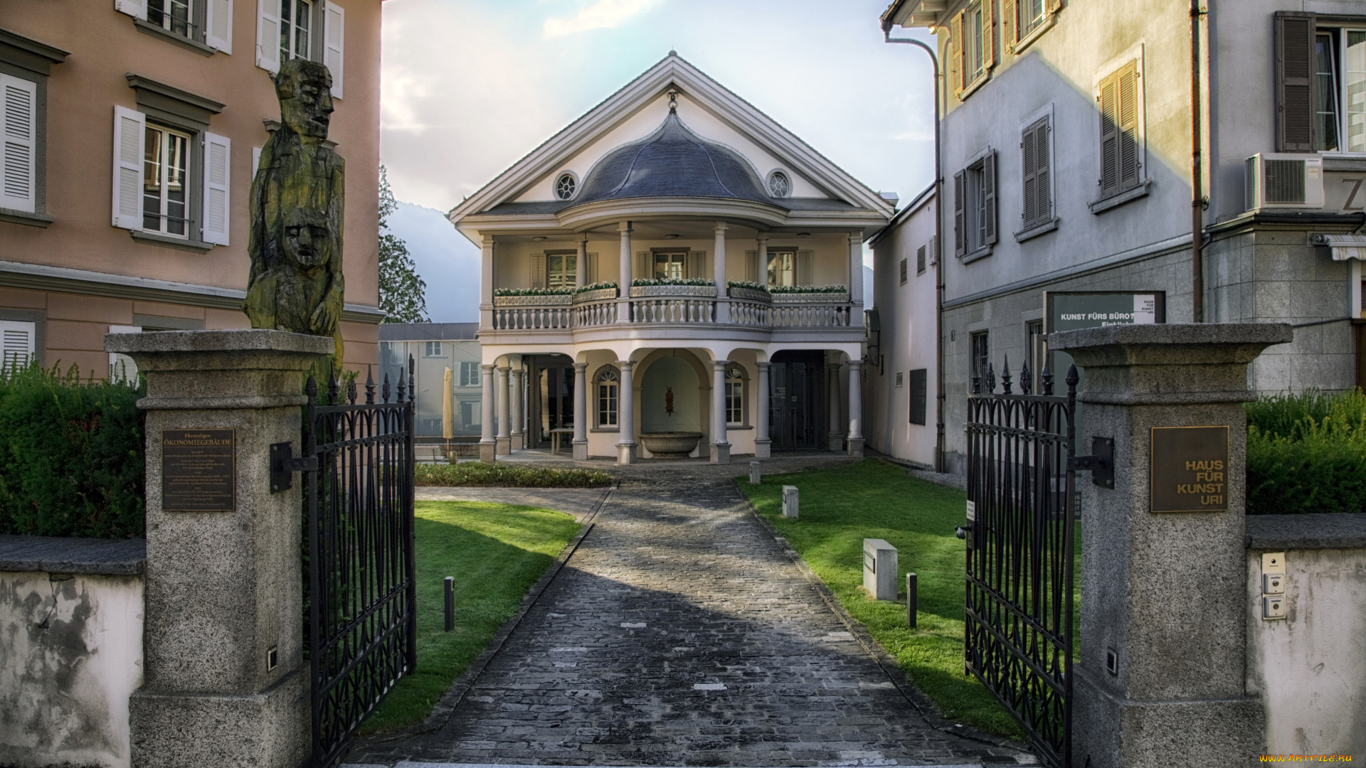 швейцария, ури, альтдорф, города, здания, дома, зима