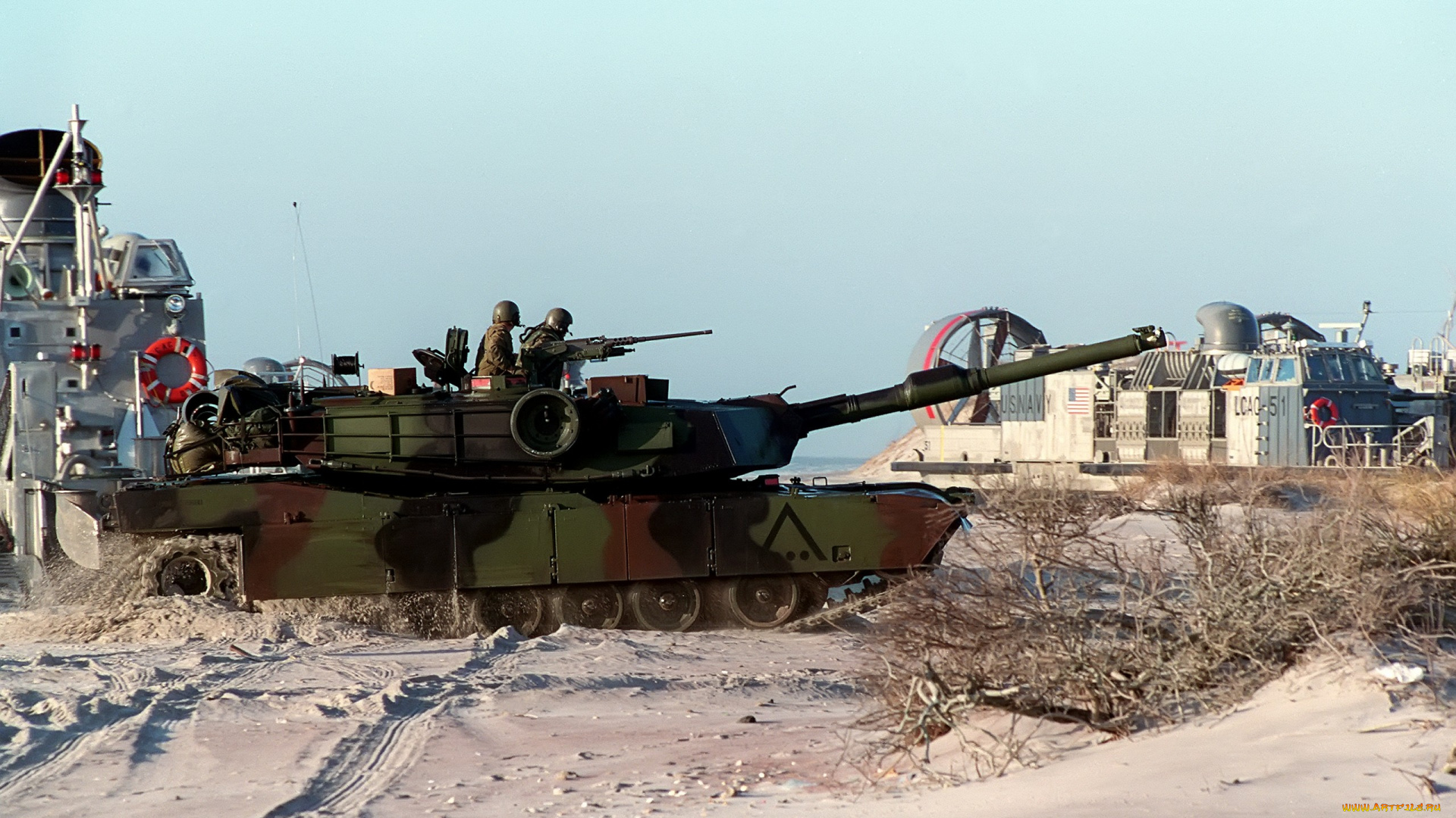 техника, военная, танк, десант, пляж