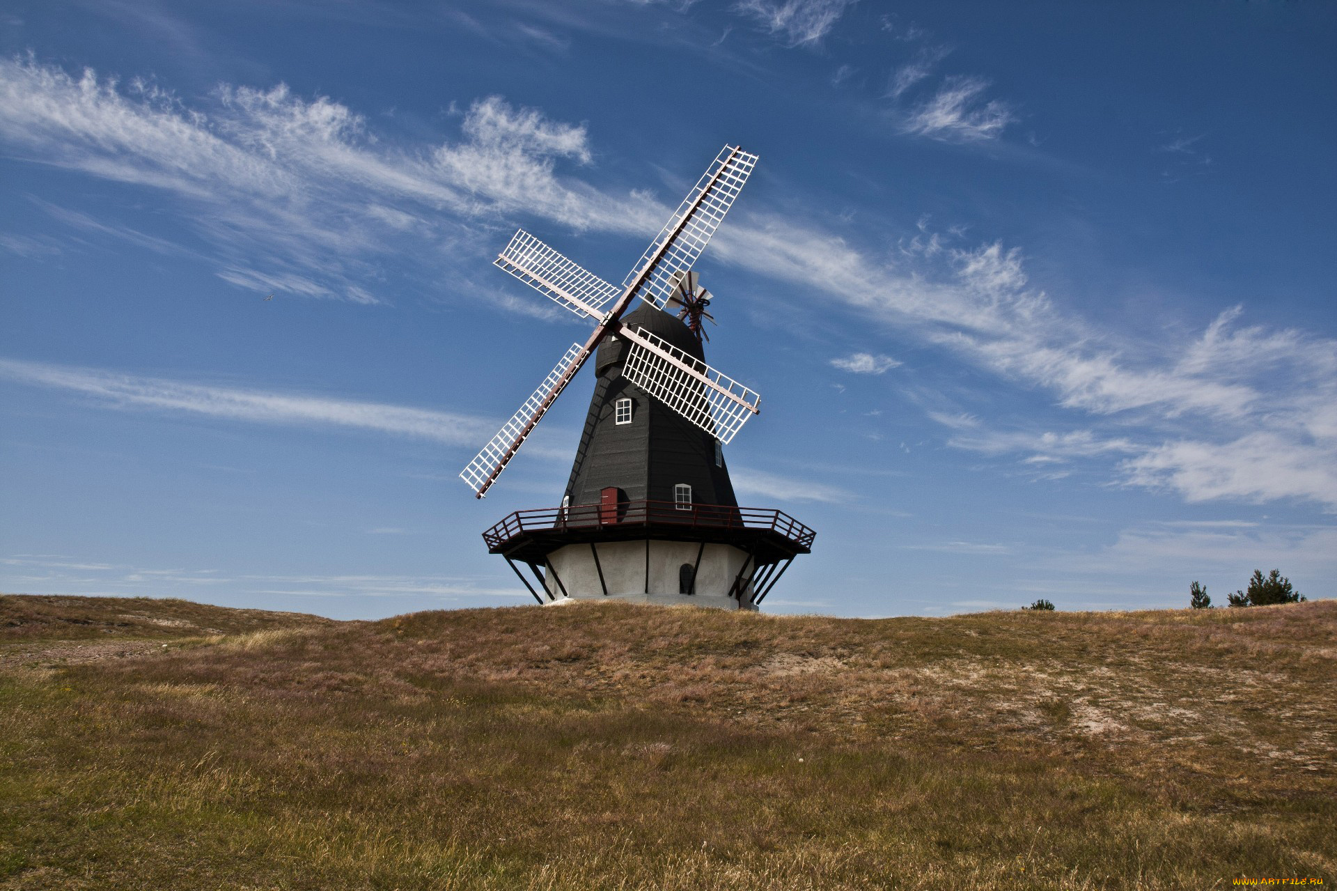разное, мельницы, облака