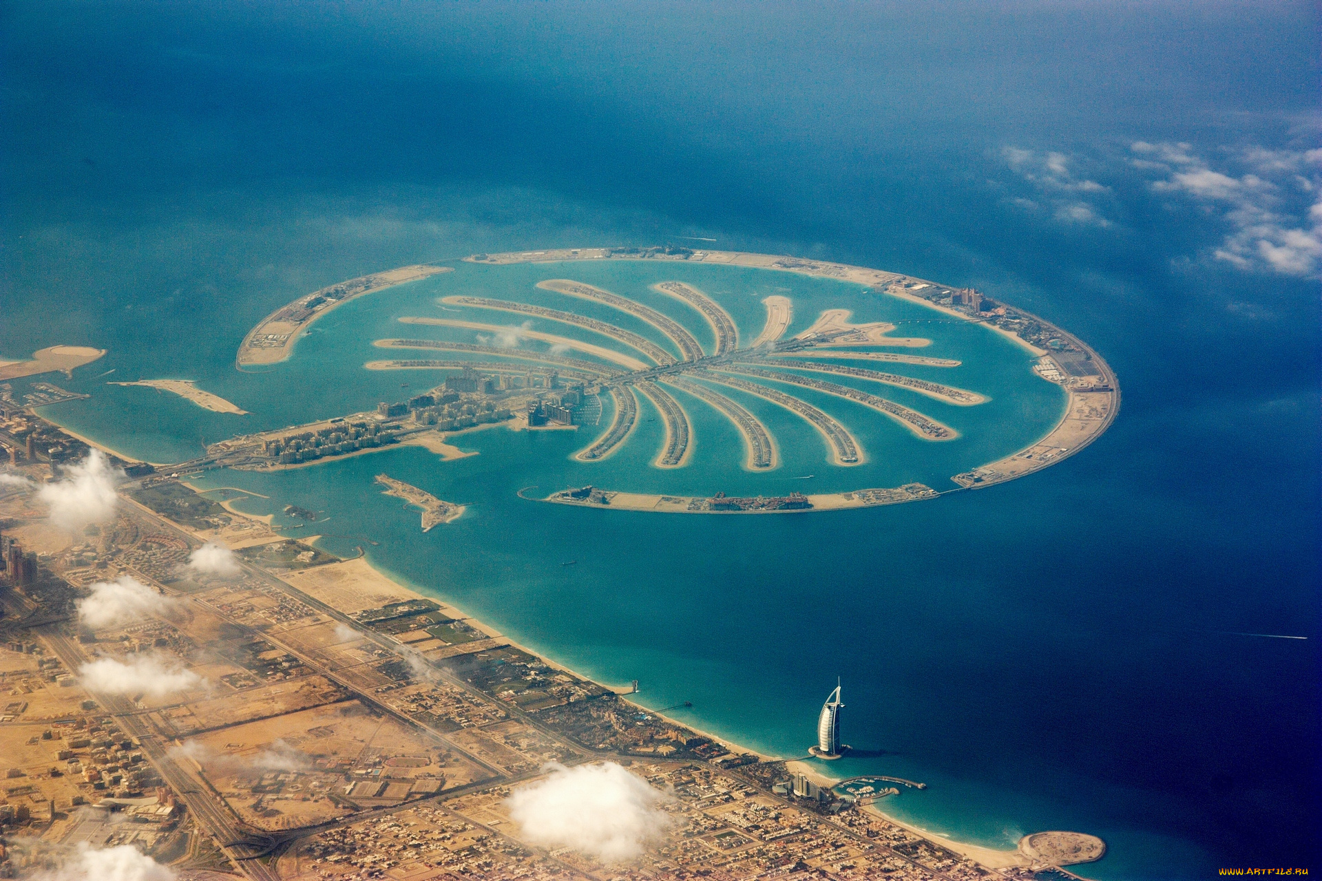 города, дубаи, оаэ, пальмовый, остров