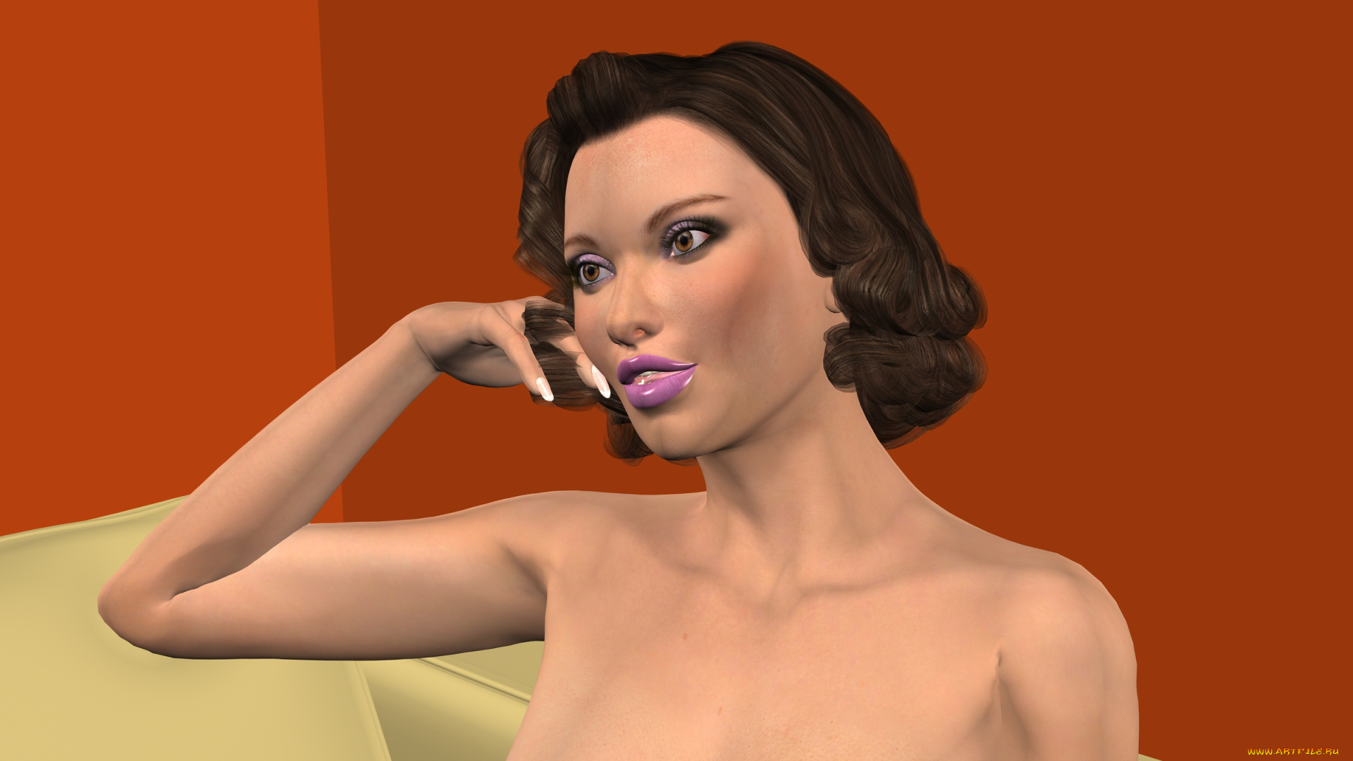 3д, графика, portraits, , портрет, взгляд, девушка