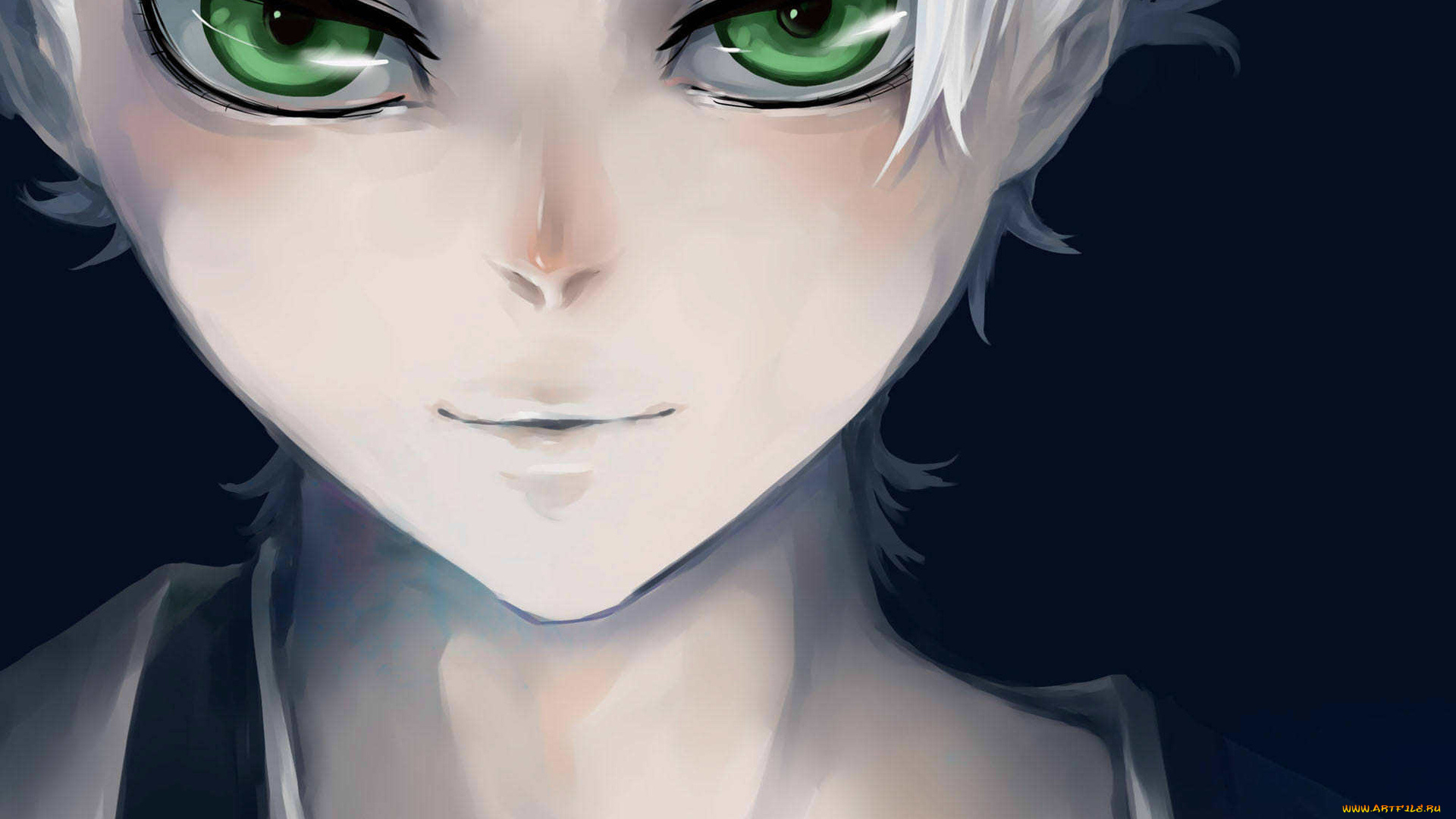 аниме, bleach, green, eyes, light, smile, зелёные, глаза, тоуширо