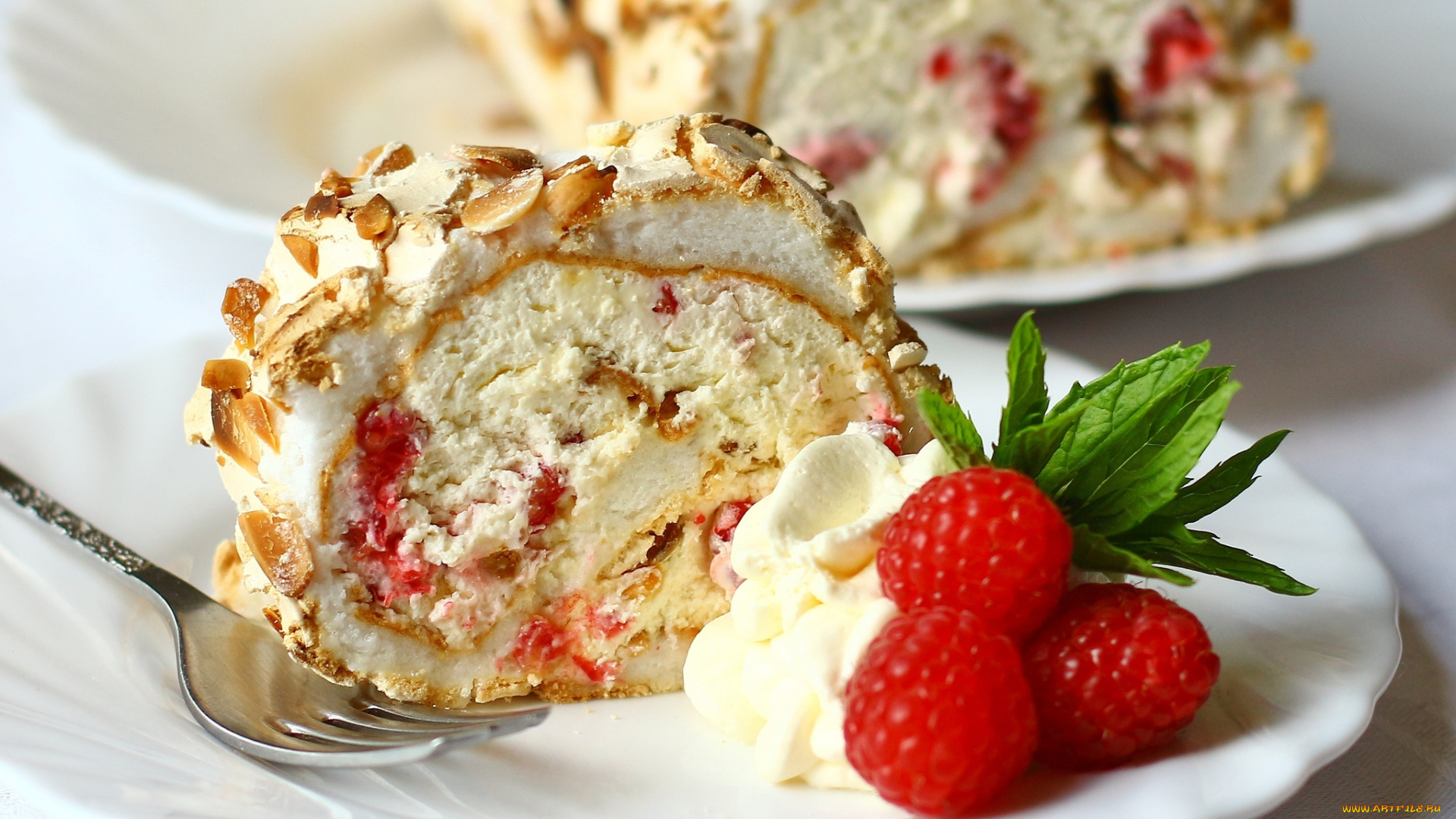 еда, пирожные, , кексы, , печенье, малина, крем, рулет