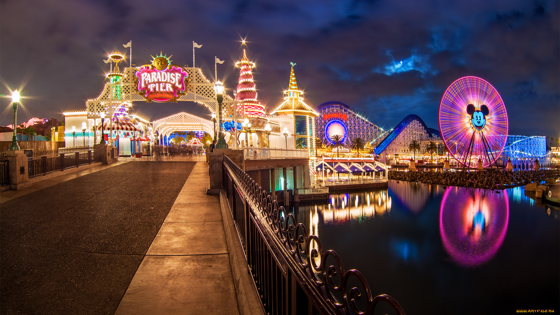 города, диснейленд, парк, развлечений, аттракционы
