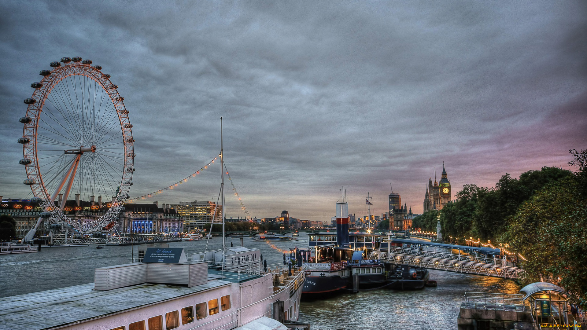 london, , westminster, города, лондон, , великобритания, колесо, сходни, суда, набережная, река