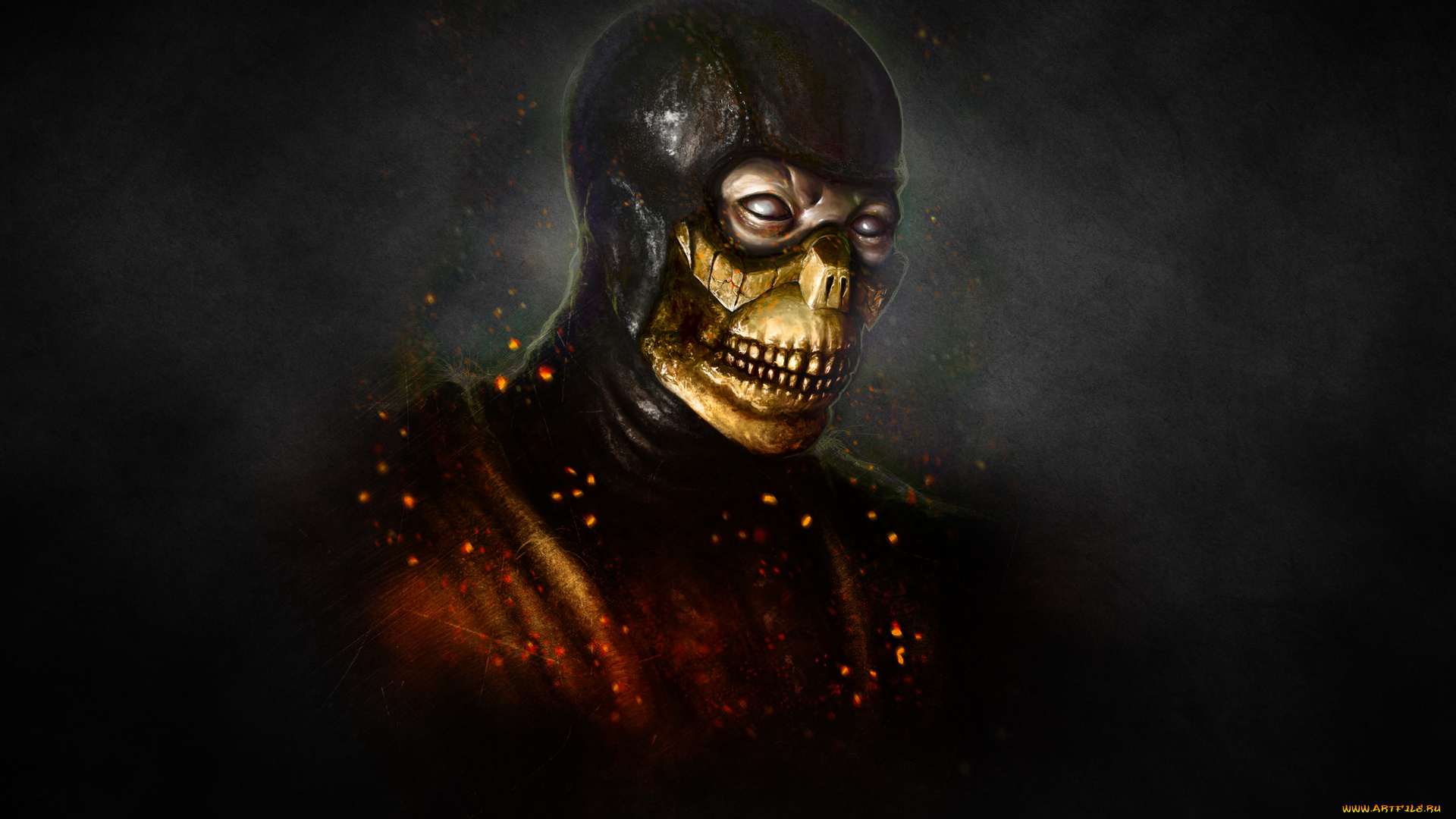 mortal, kombat, видео, игры, mortal, kombat, , 2011, скорпион, скелет, scorpion, череп, mortal, kombat, ninja