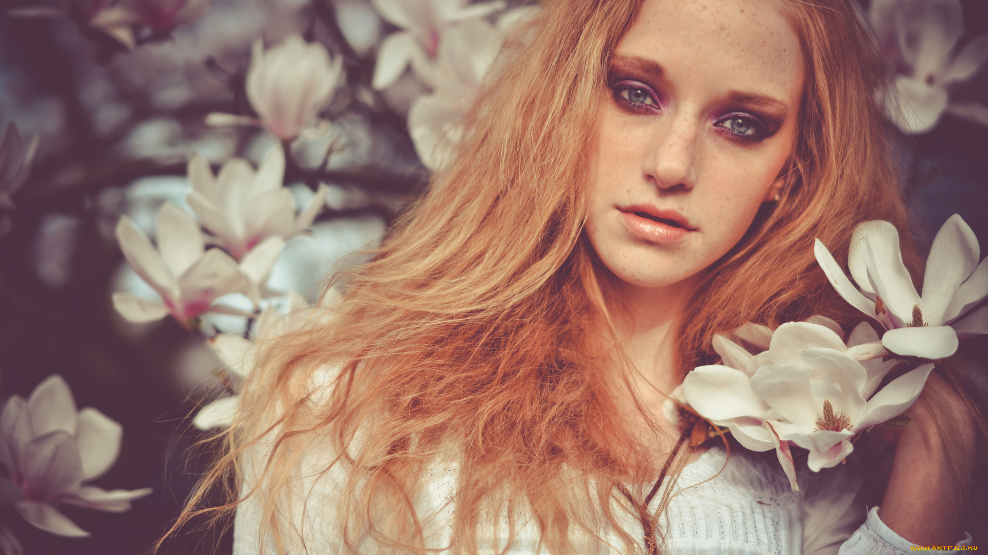 noortje, девушки, магнолия, рыжеволосая