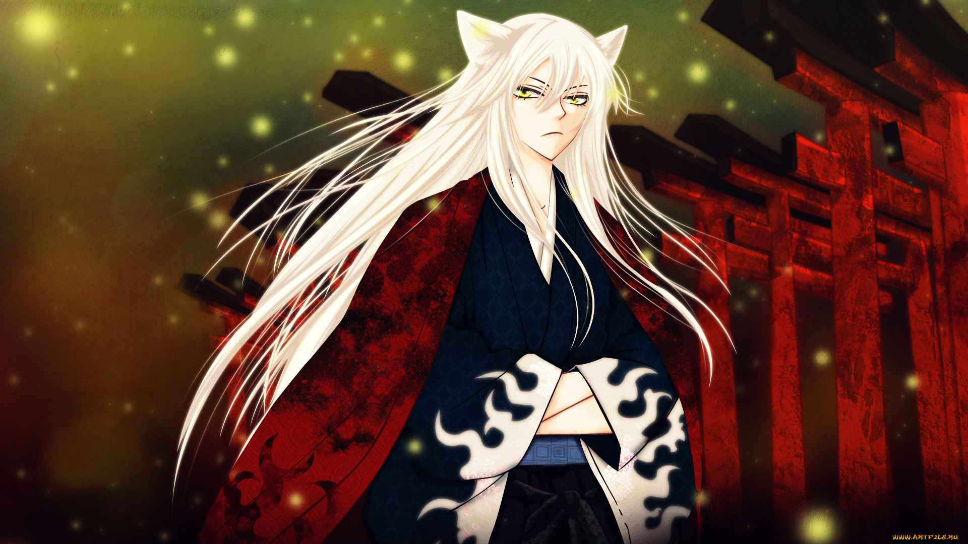 очень, приято-бог, аниме, kamisama, hajimemashita, юката, блики, ушки, парень, волосы