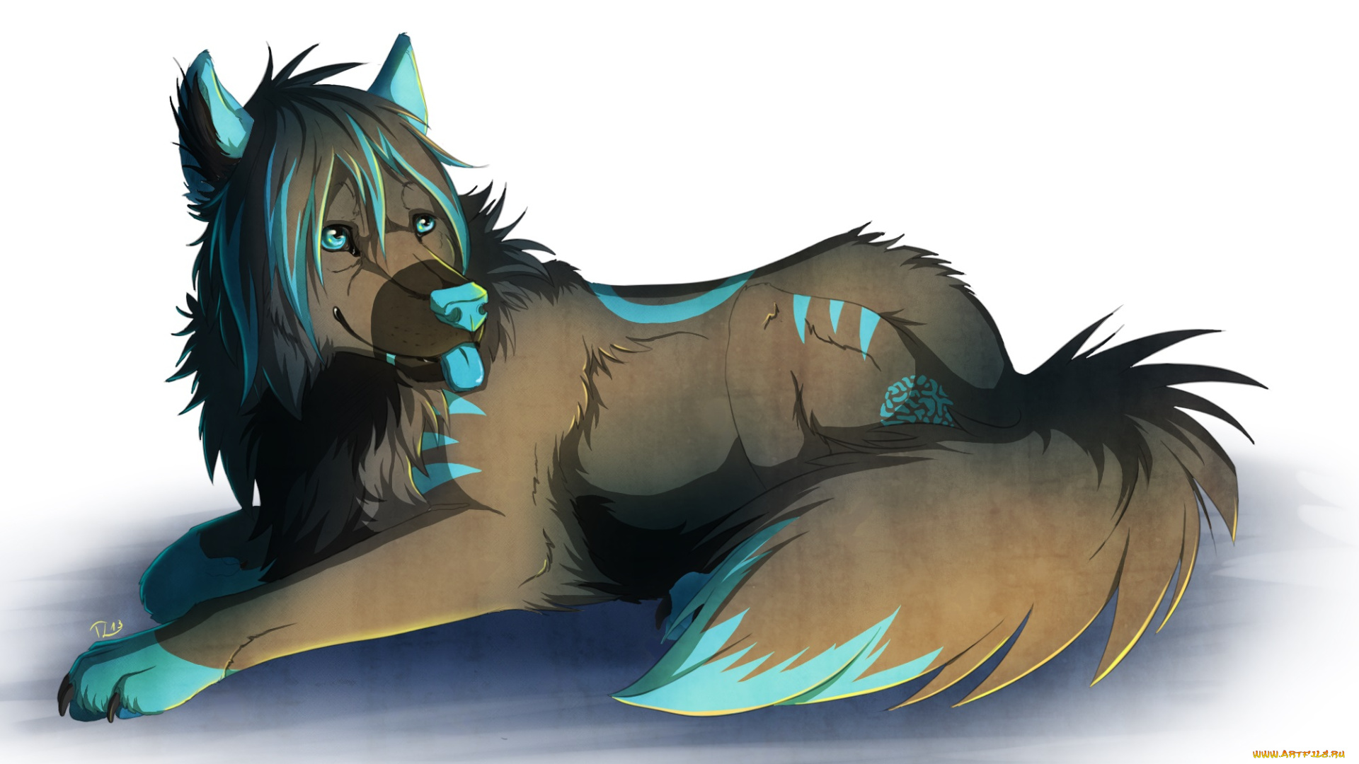 рисованные, животные, , слоны, собака