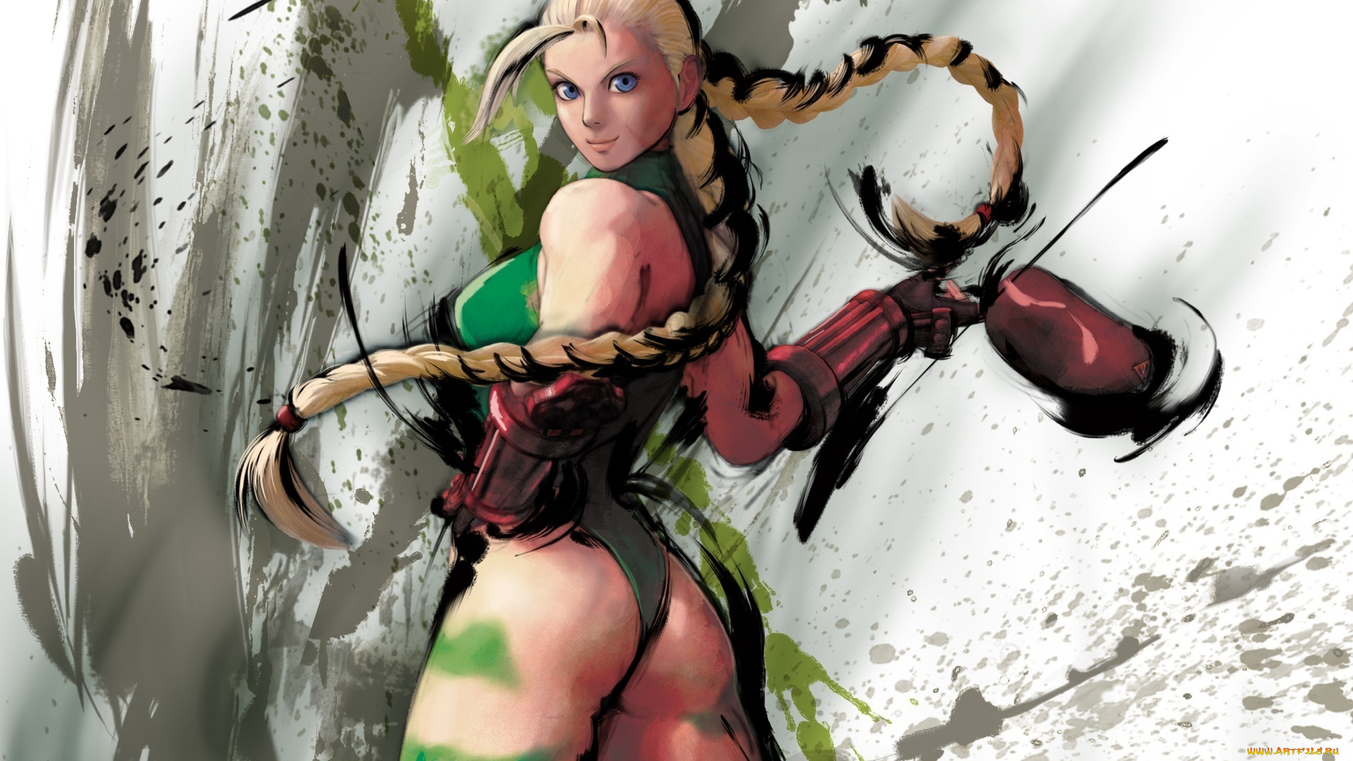 street, fighter, iv, видео, игры, блондинка, берет, трико, косы, девушка