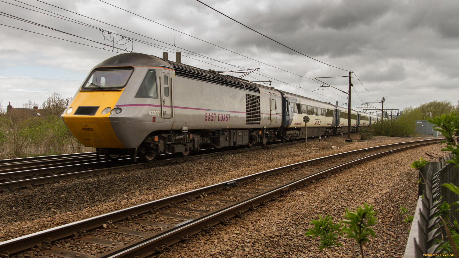 техника, электрички, мачты, электричка, рельсы, провода