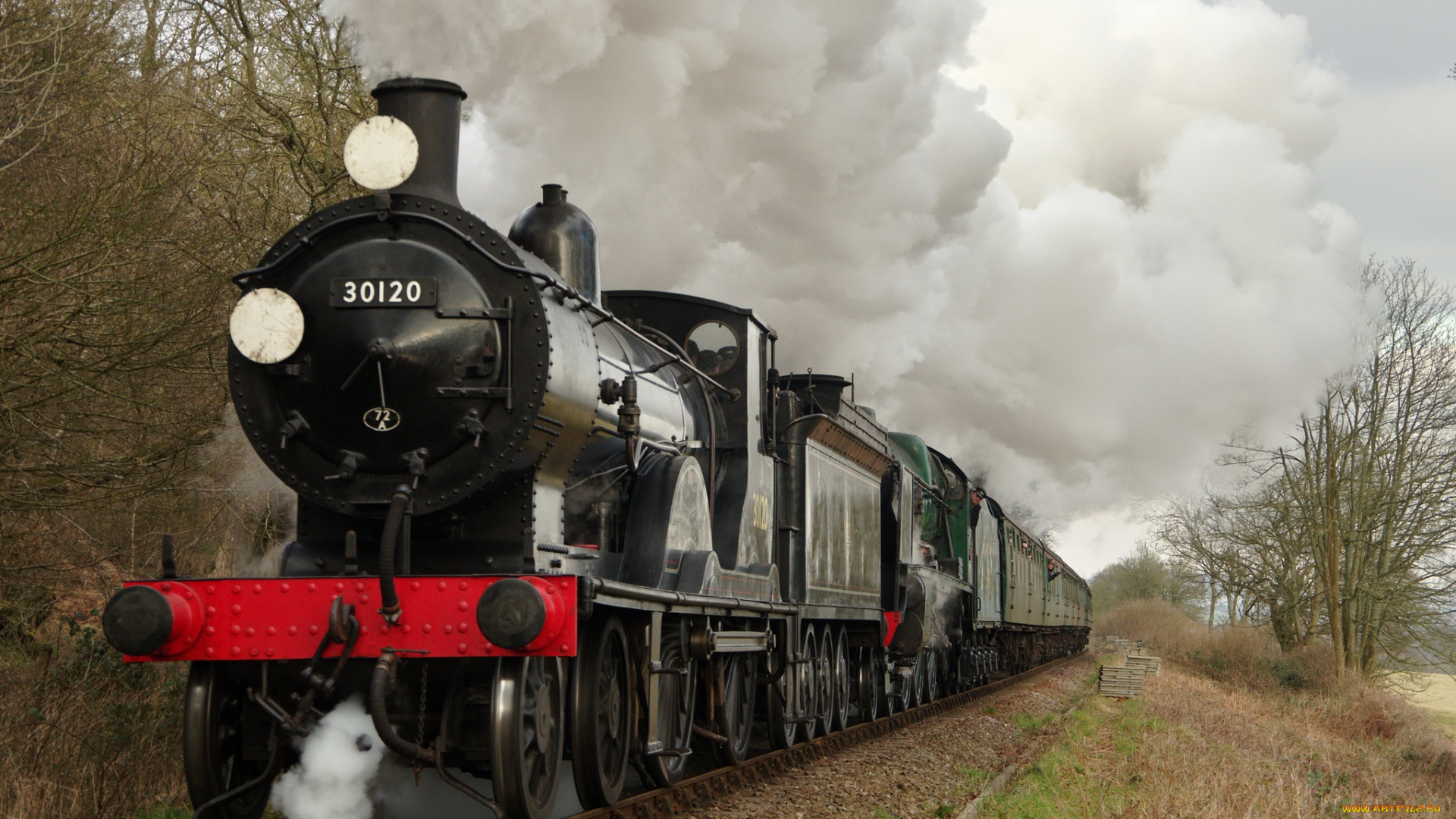 техника, паровозы, станция, рельсы, вагоны, паровозик