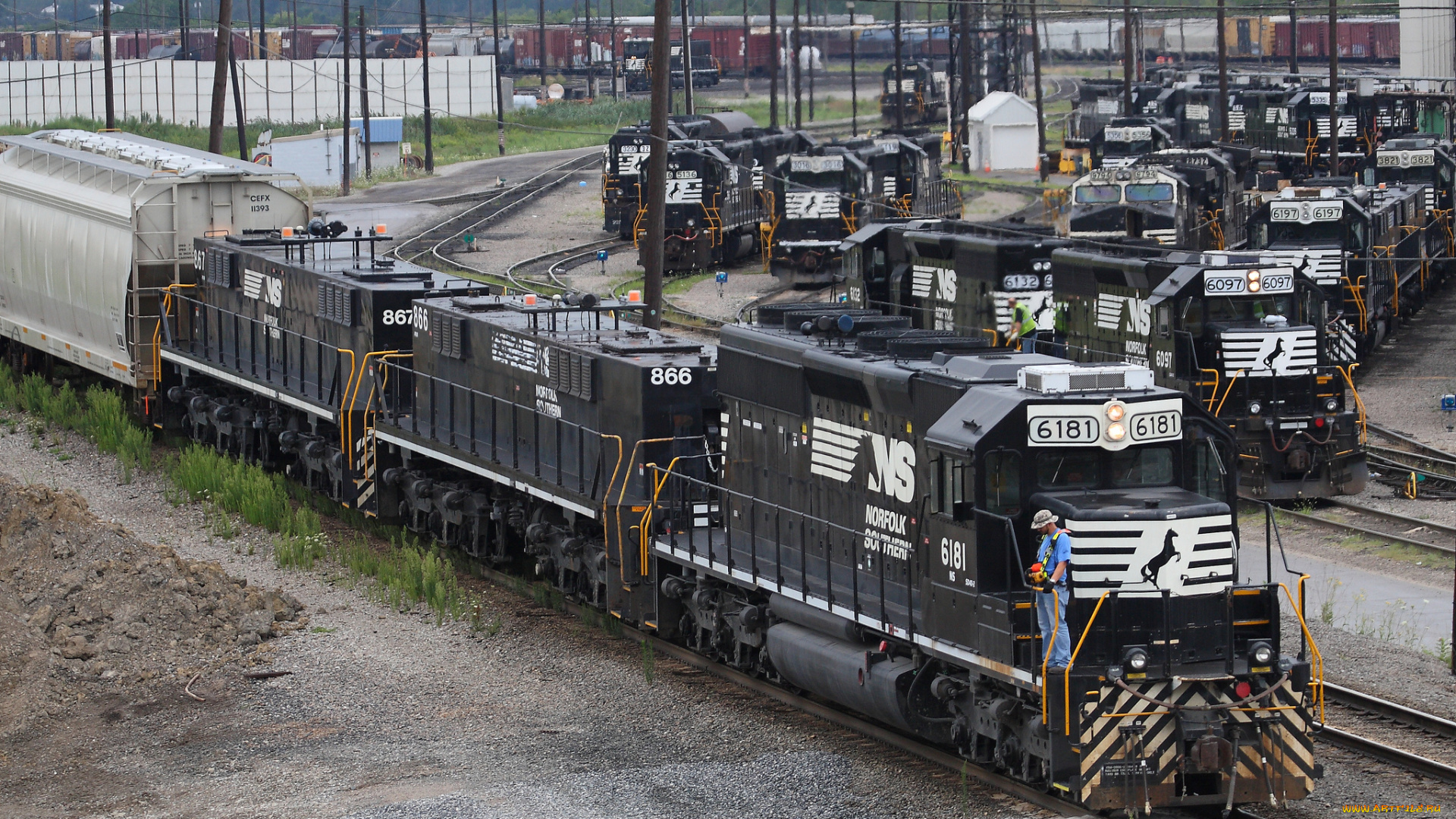 техника, поезда, состав, вагоны, локомотив, рельсы, дорога, железная