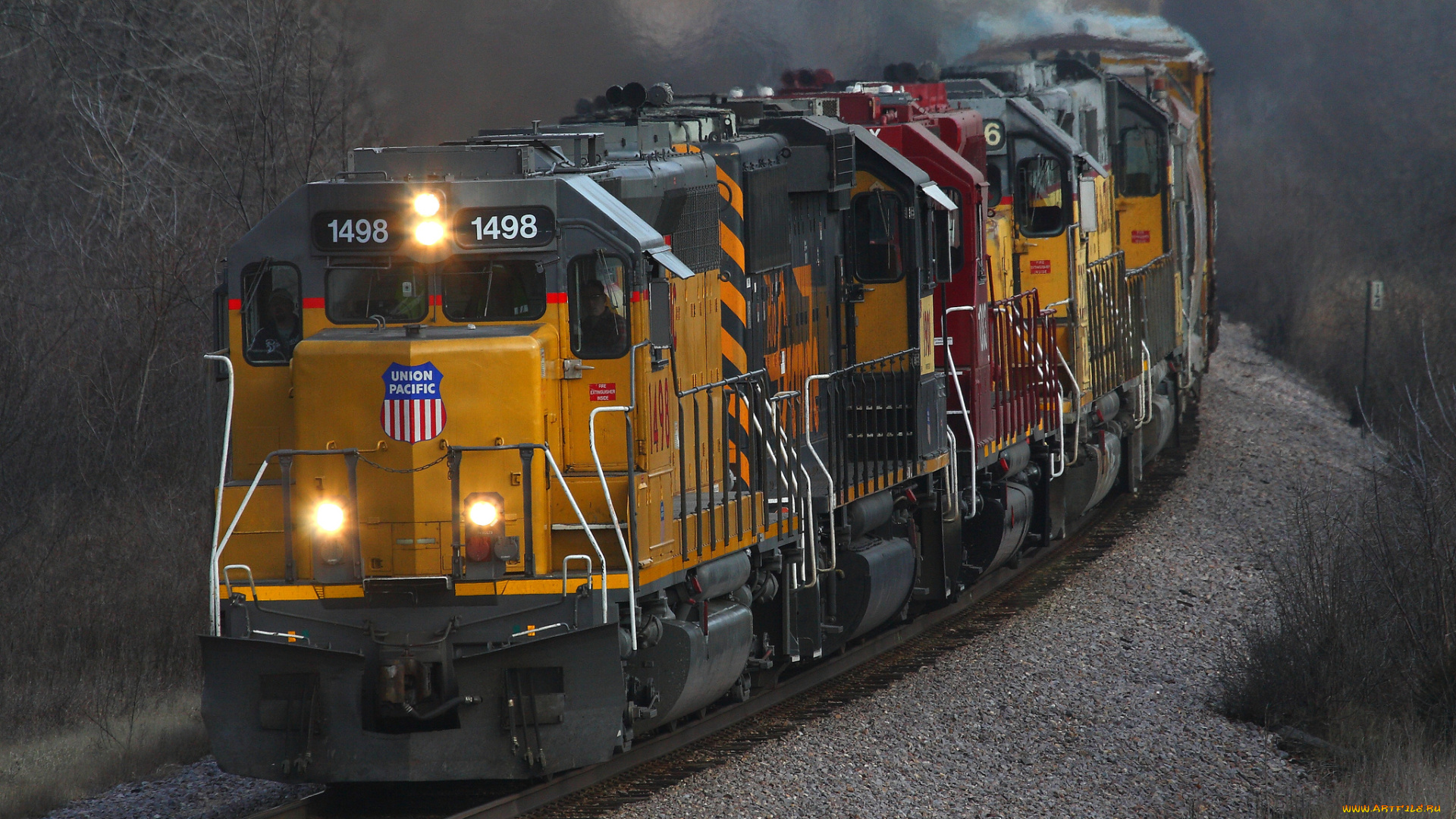 техника, поезда, состав, вагоны, локомотив, железная, дорога, рельсы