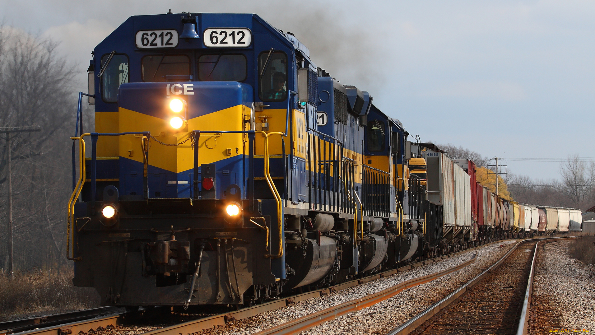 техника, поезда, железная, дорога, рельсы, локомотив, вагоны, состав