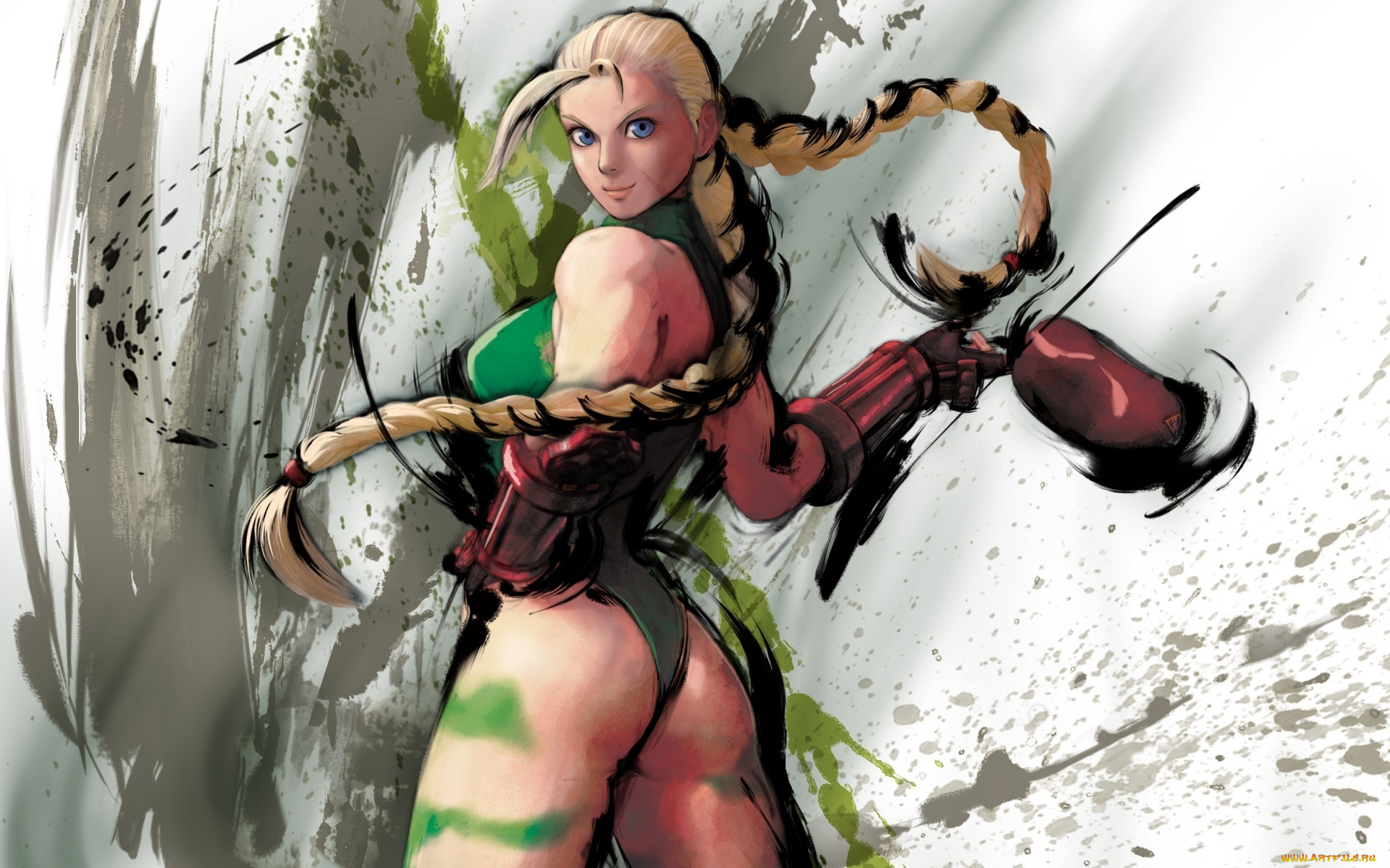 street, fighter, iv, видео, игры, блондинка, берет, трико, косы, девушка