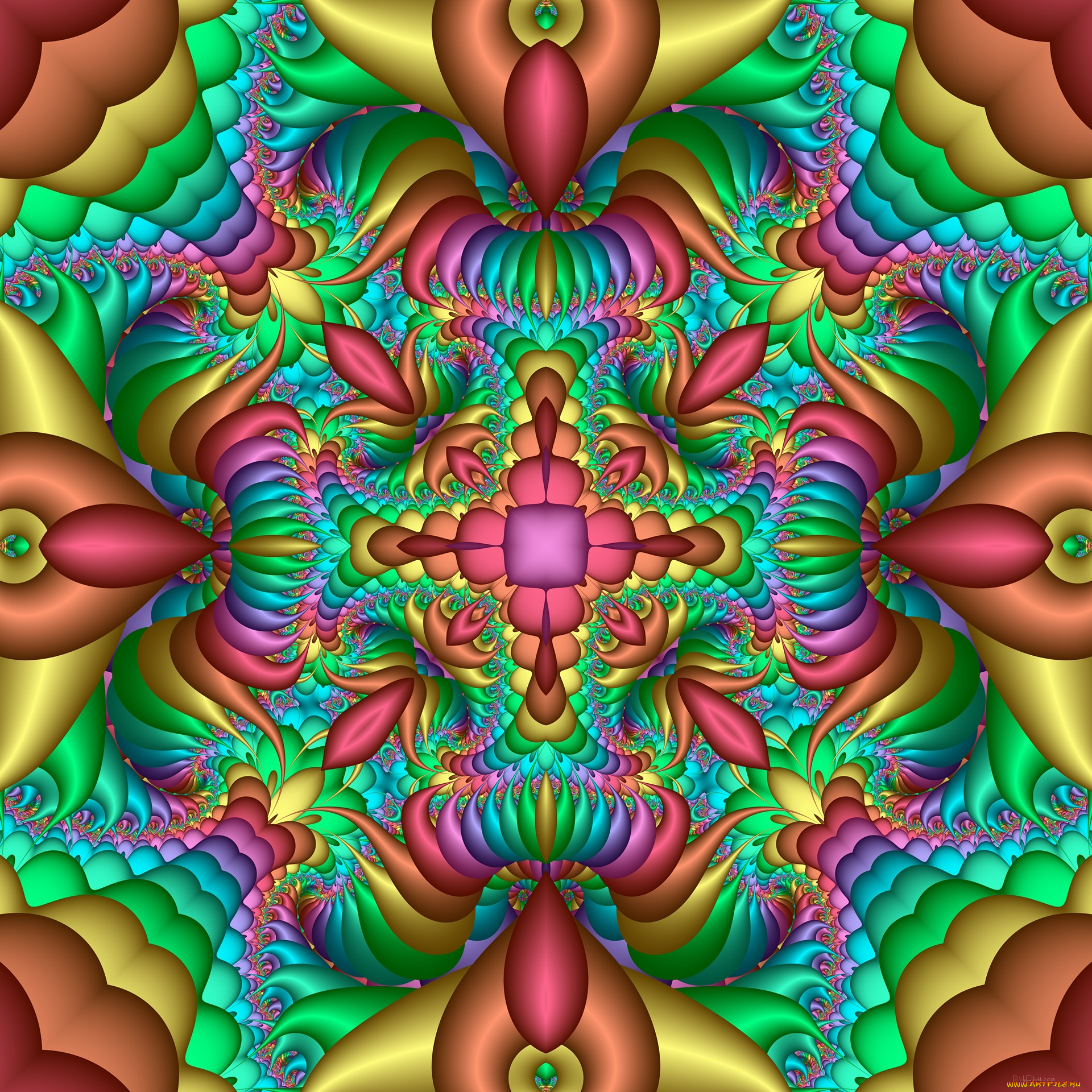 3д, графика, fractal, , фракталы, фон, цвета, узор