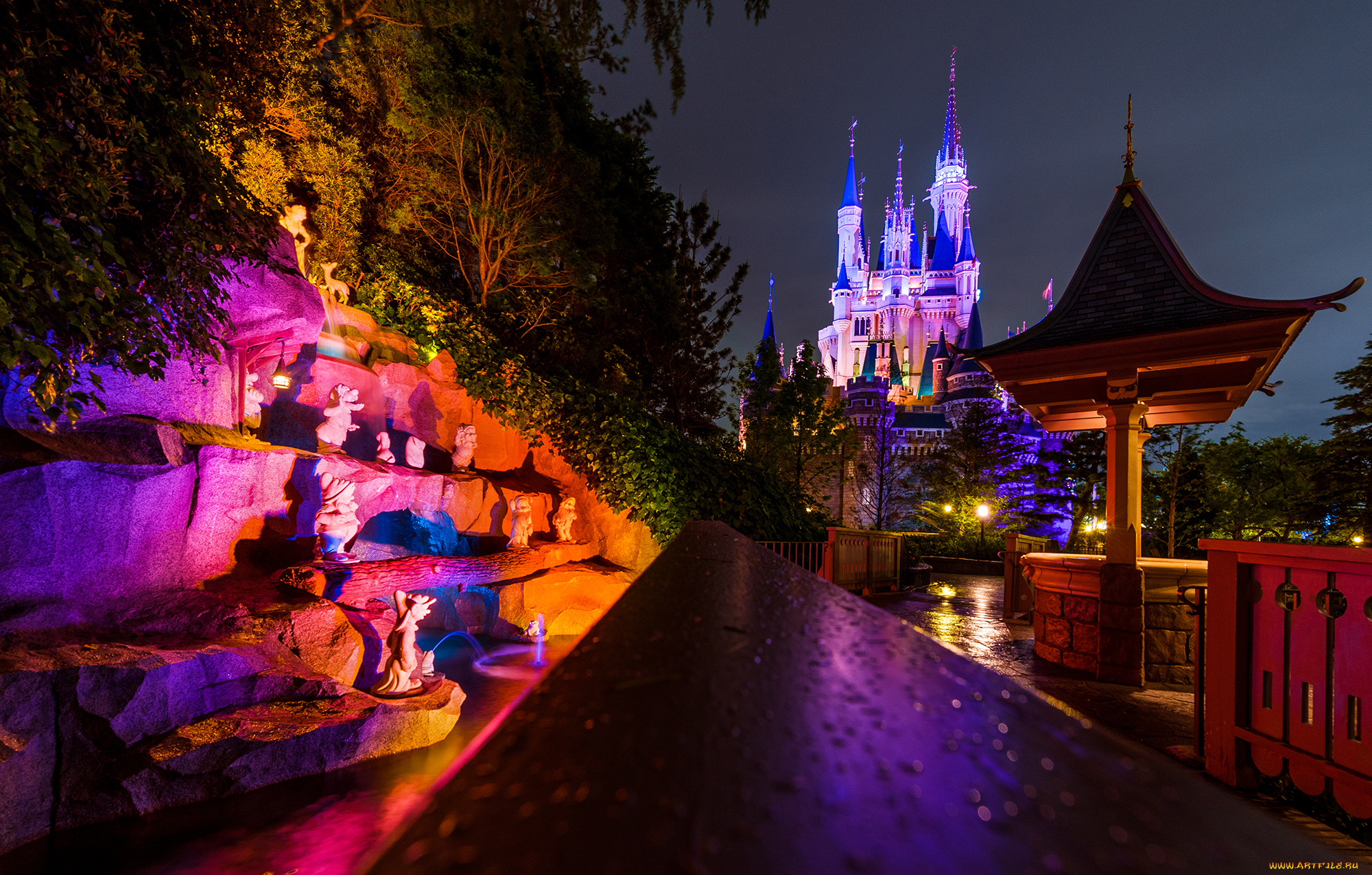 города, диснейленд, замок, волшебное, королевство