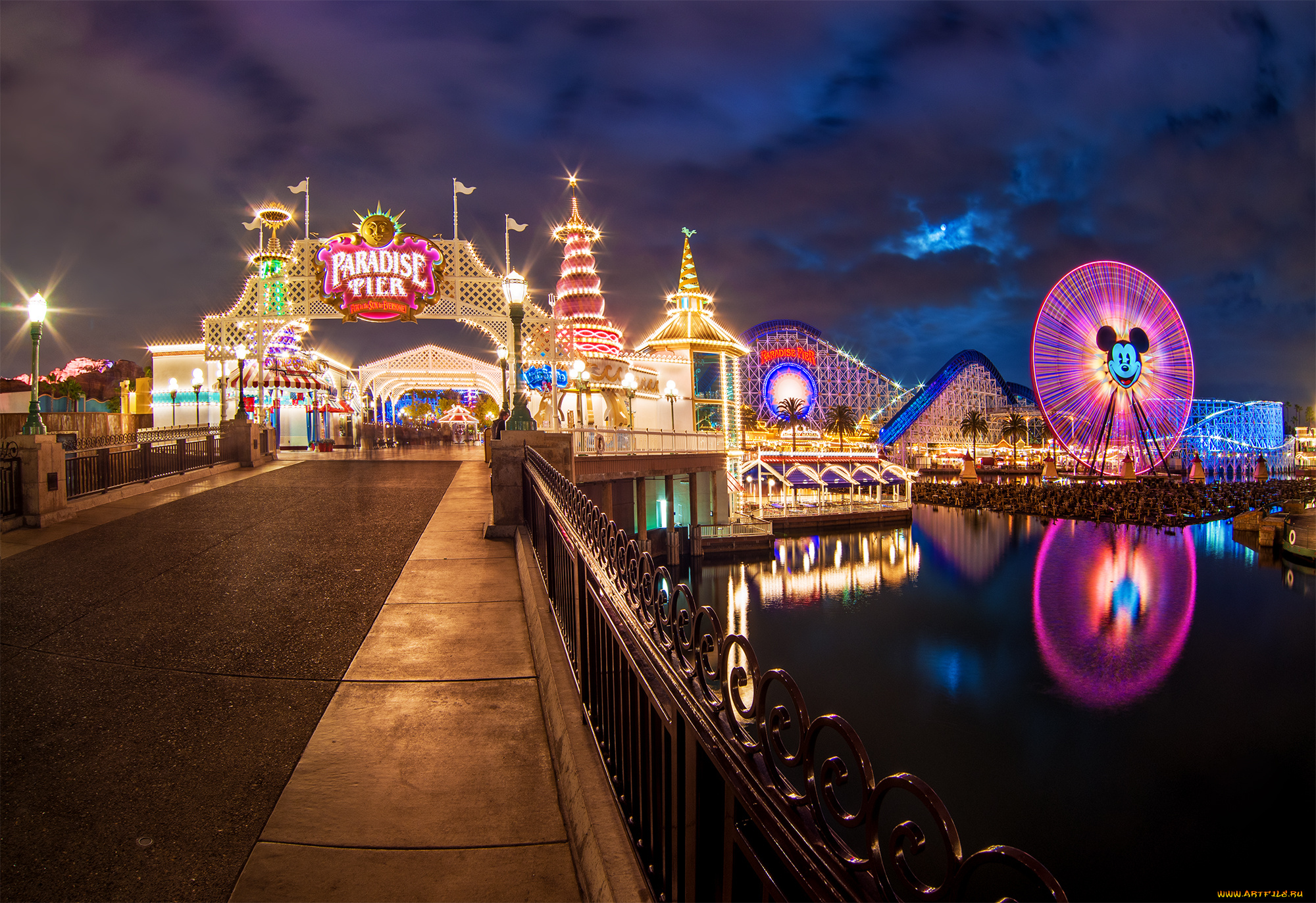города, диснейленд, парк, развлечений, аттракционы