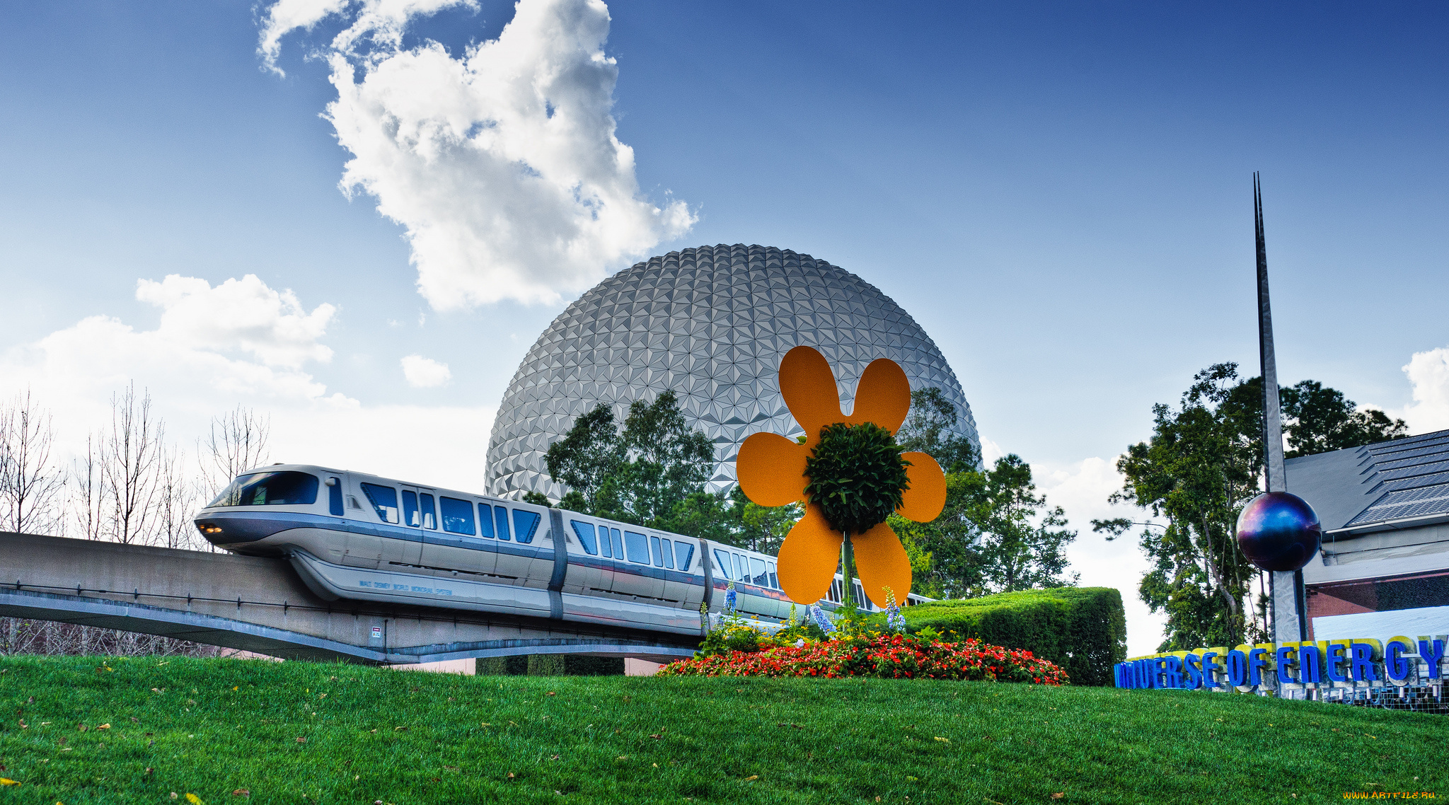 техника, поезда, поезд, монорельс, павильон, эстакада