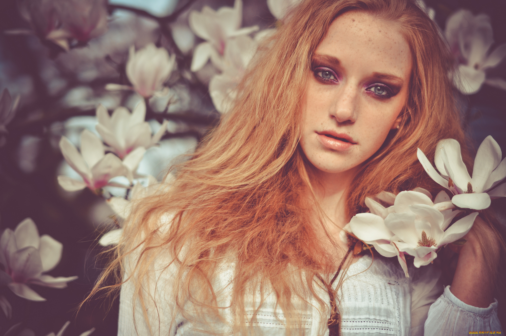 noortje, девушки, магнолия, рыжеволосая
