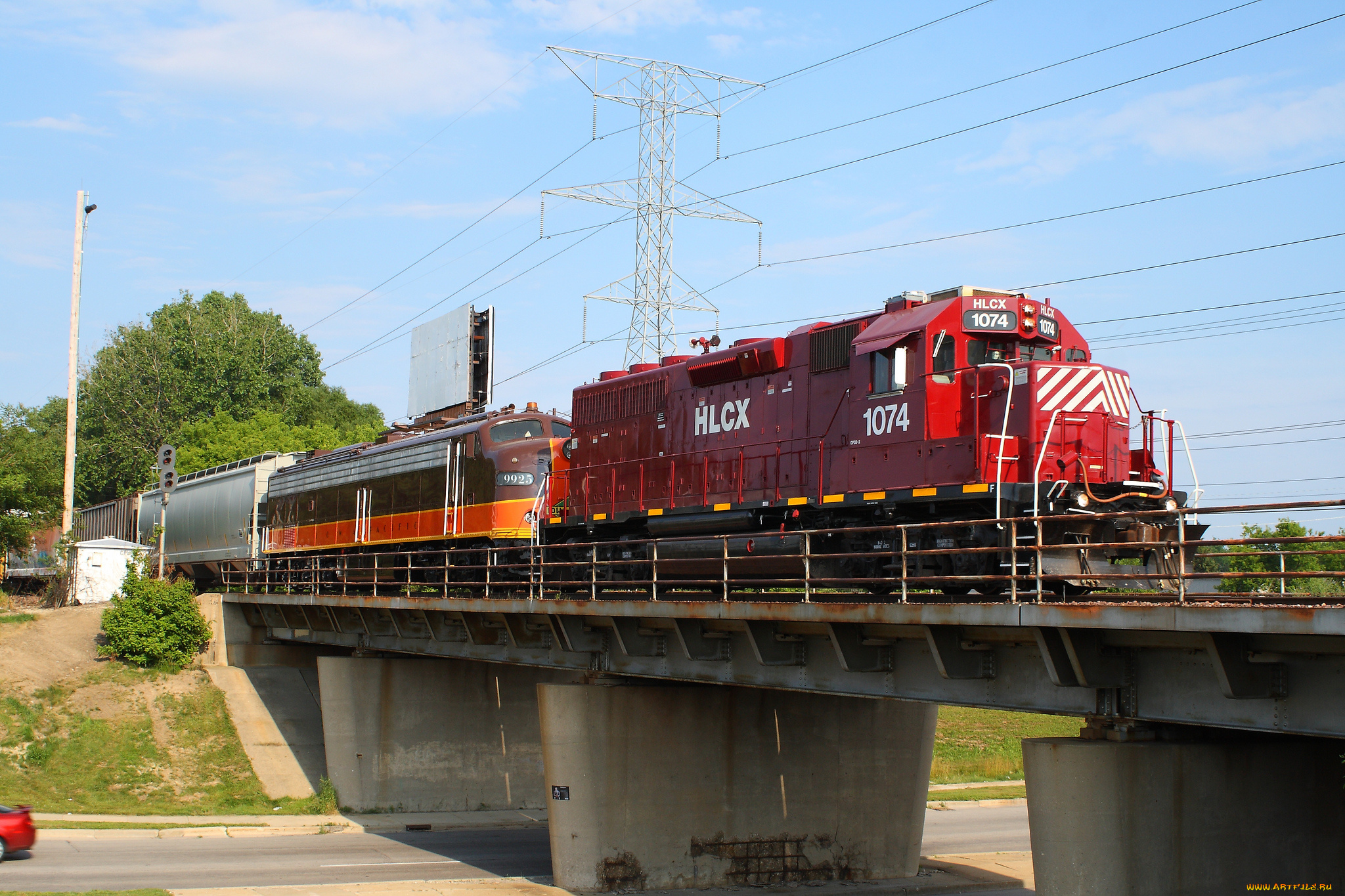 техника, поезда, локомотив, поезд, рельсыезд, мост, эстакада