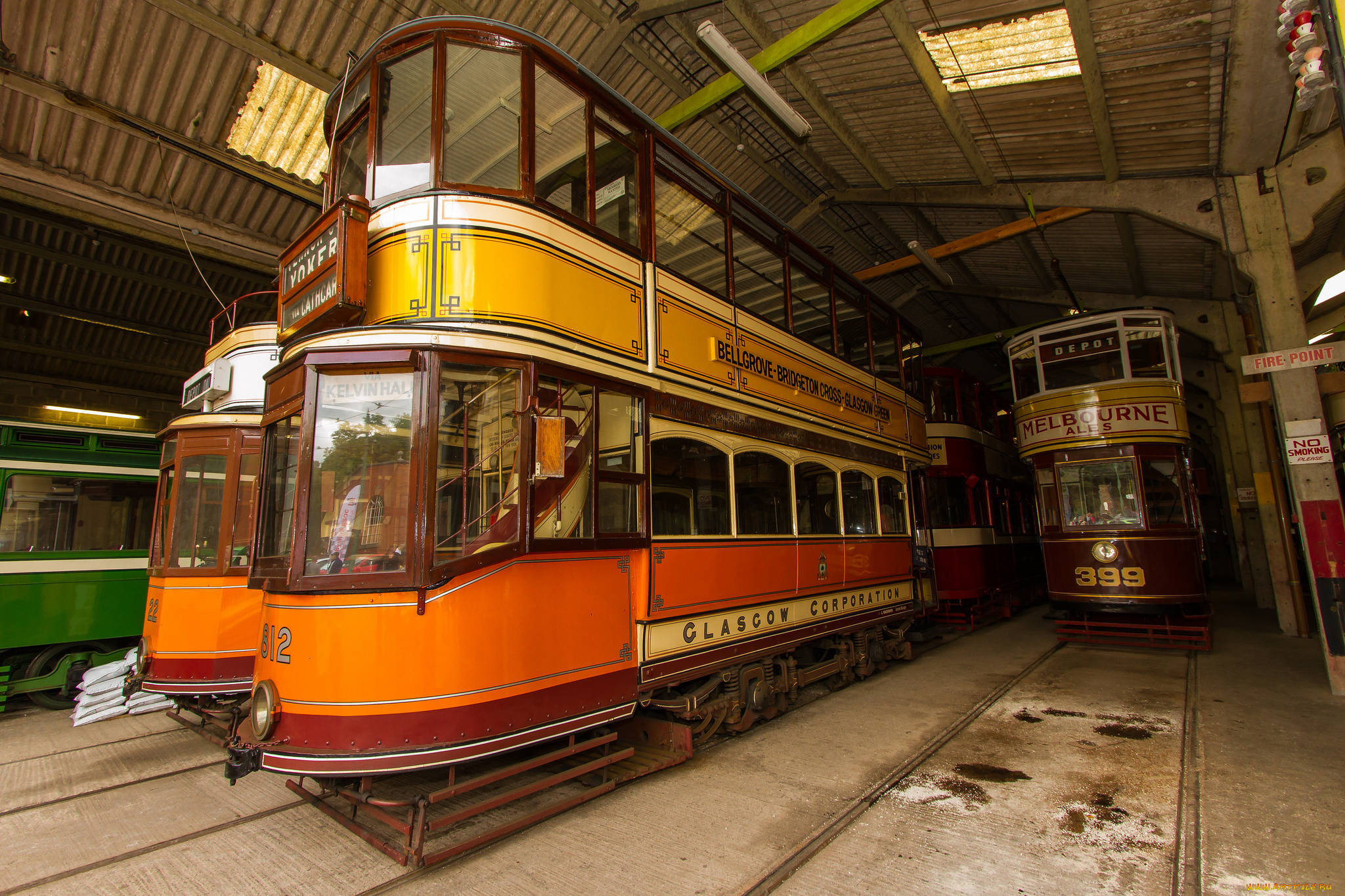 техника, трамваи, депо