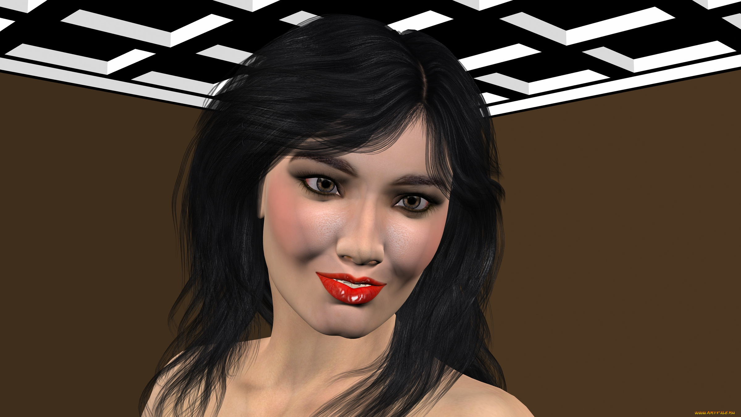 3д, графика, portraits, , портрет, взгляд, девушка